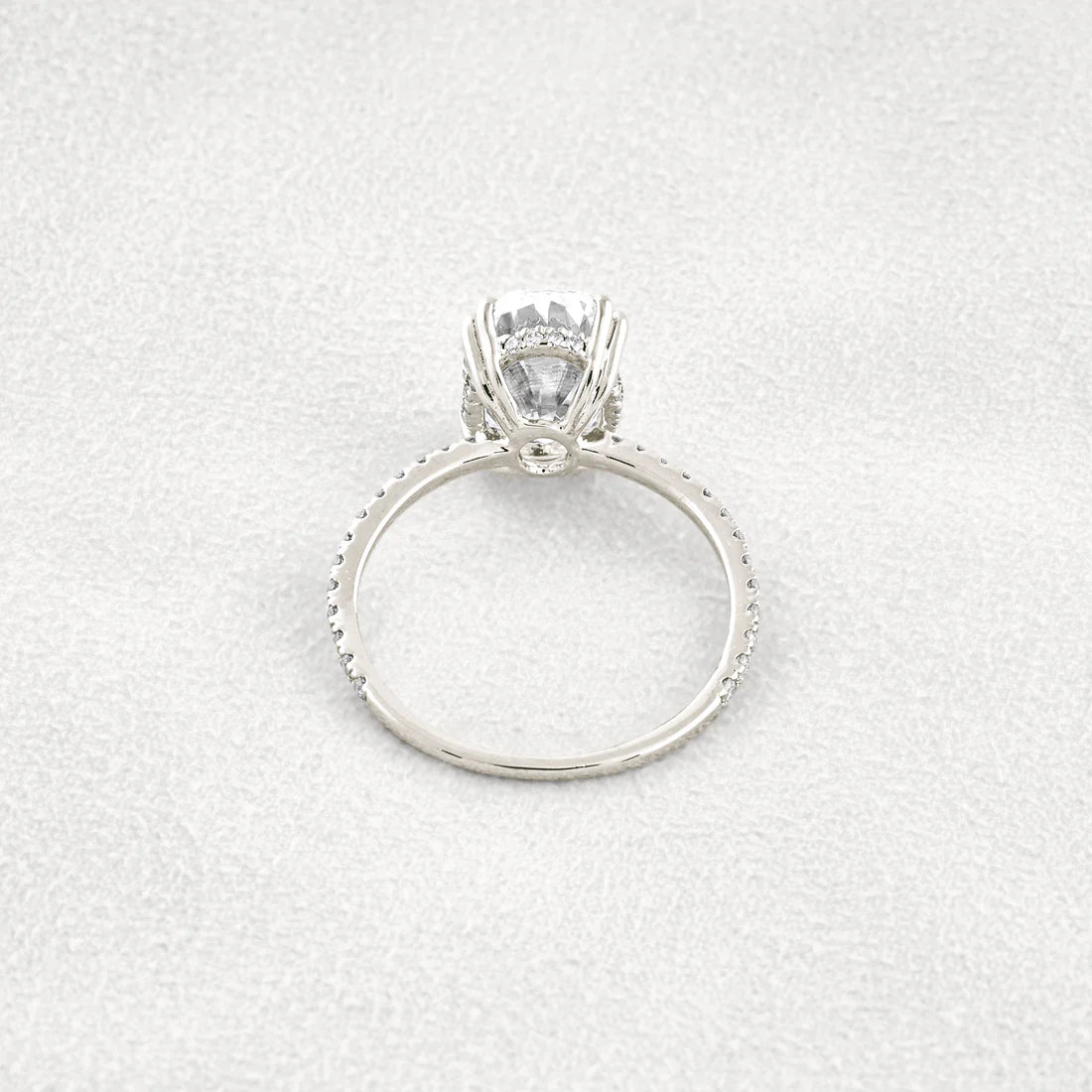 4CT Oval Cut Moissanite Engagement Ring Pave Diamond Band