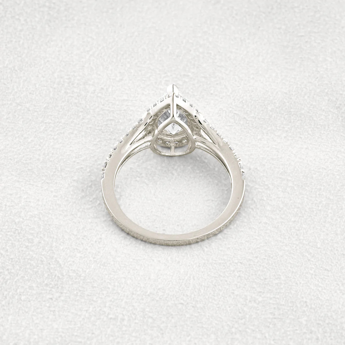 3.1 CT Pear Cut Moissanite Engagement Ring Sterling Silver Wedding Ring