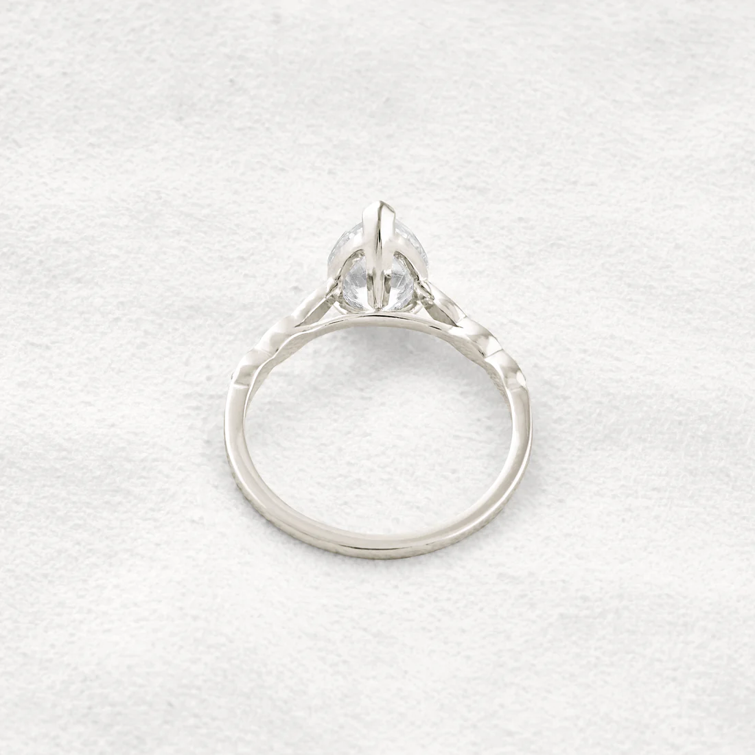 1.93 CT Pear Shaped Moissanite Ring Pave Style Engagement Ring