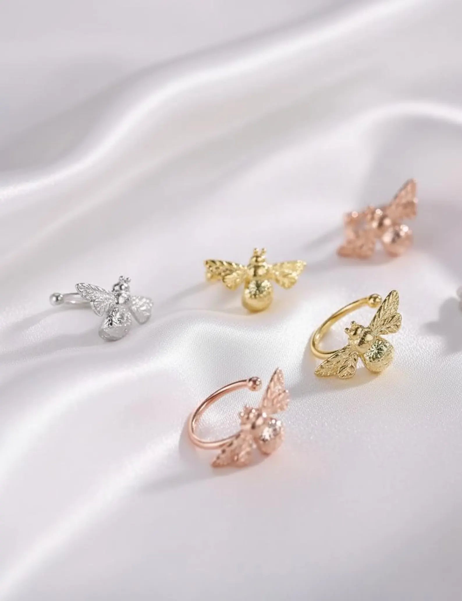 925 Sterling Silver Ear Cuff Adjustable Wrap Butterfly Statement Non-Pierced Jewelry