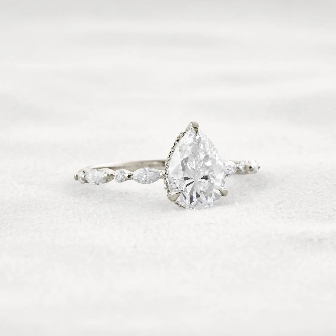 1.93 Carat Moissanite Diamond Engagement & Wedding Ring Sterling Silver Ring