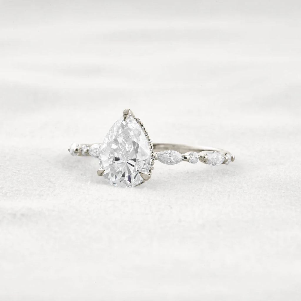 1.93 Carat Moissanite Diamond Engagement & Wedding Ring Sterling Silver Ring