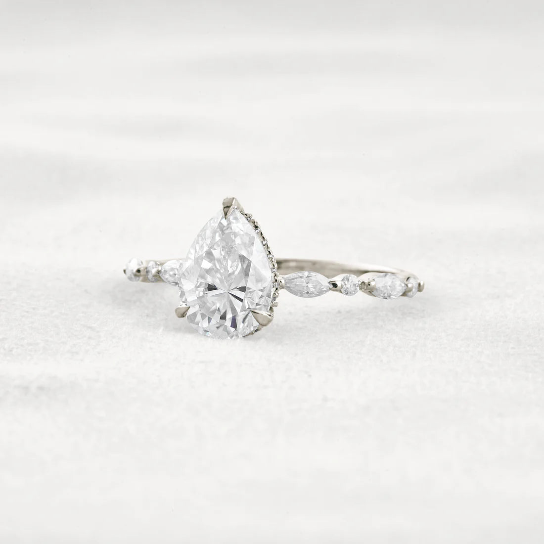 1.93 Carat Moissanite Diamond Engagement & Wedding Ring Sterling Silver Ring