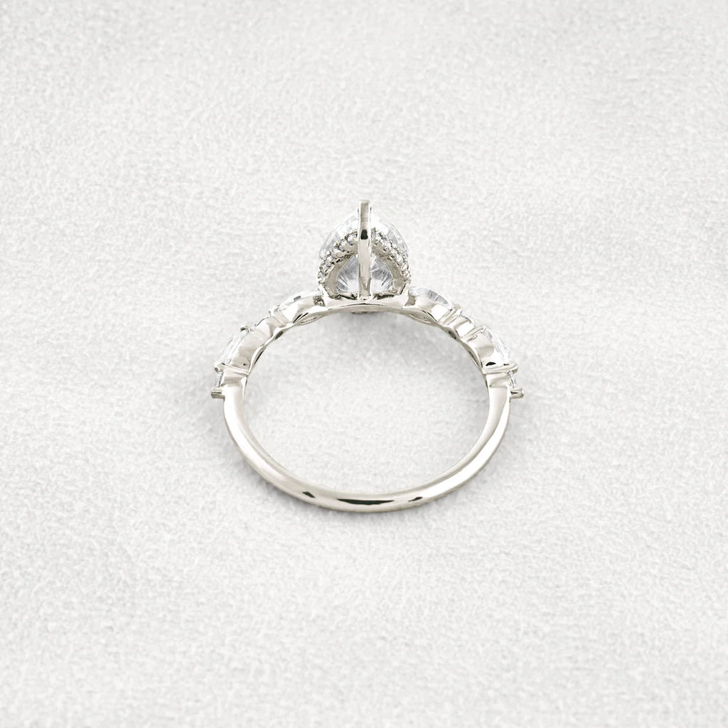 1.93 Carat Moissanite Diamond Engagement & Wedding Ring Sterling Silver Ring