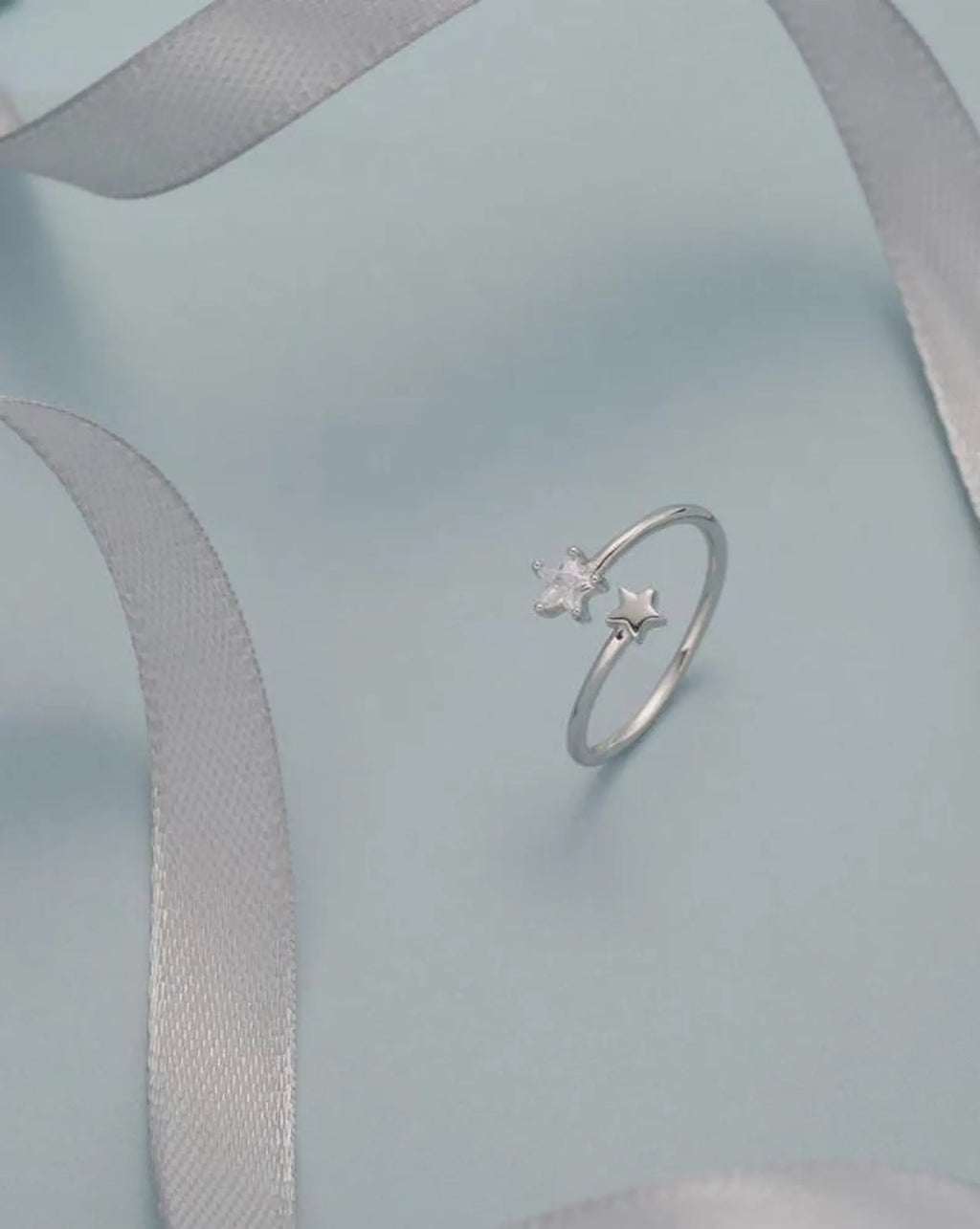 925 Sterling Silver Star Ring | Adjustable Open Band