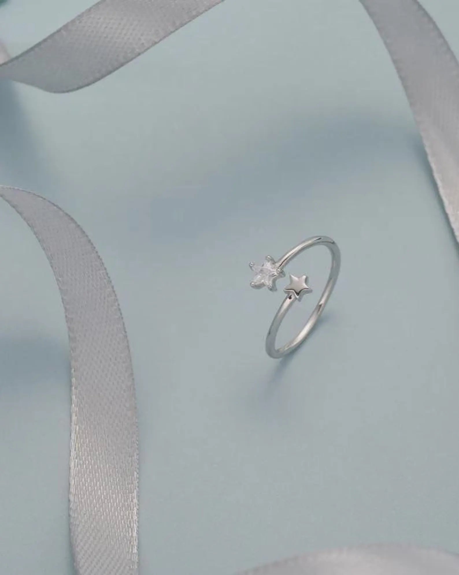 925 Sterling Silver Star Ring | Adjustable Open Band