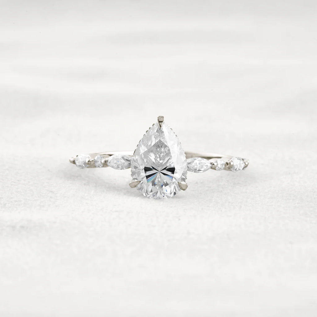 1.93 Carat Moissanite Diamond Engagement & Wedding Ring Sterling Silver Ring