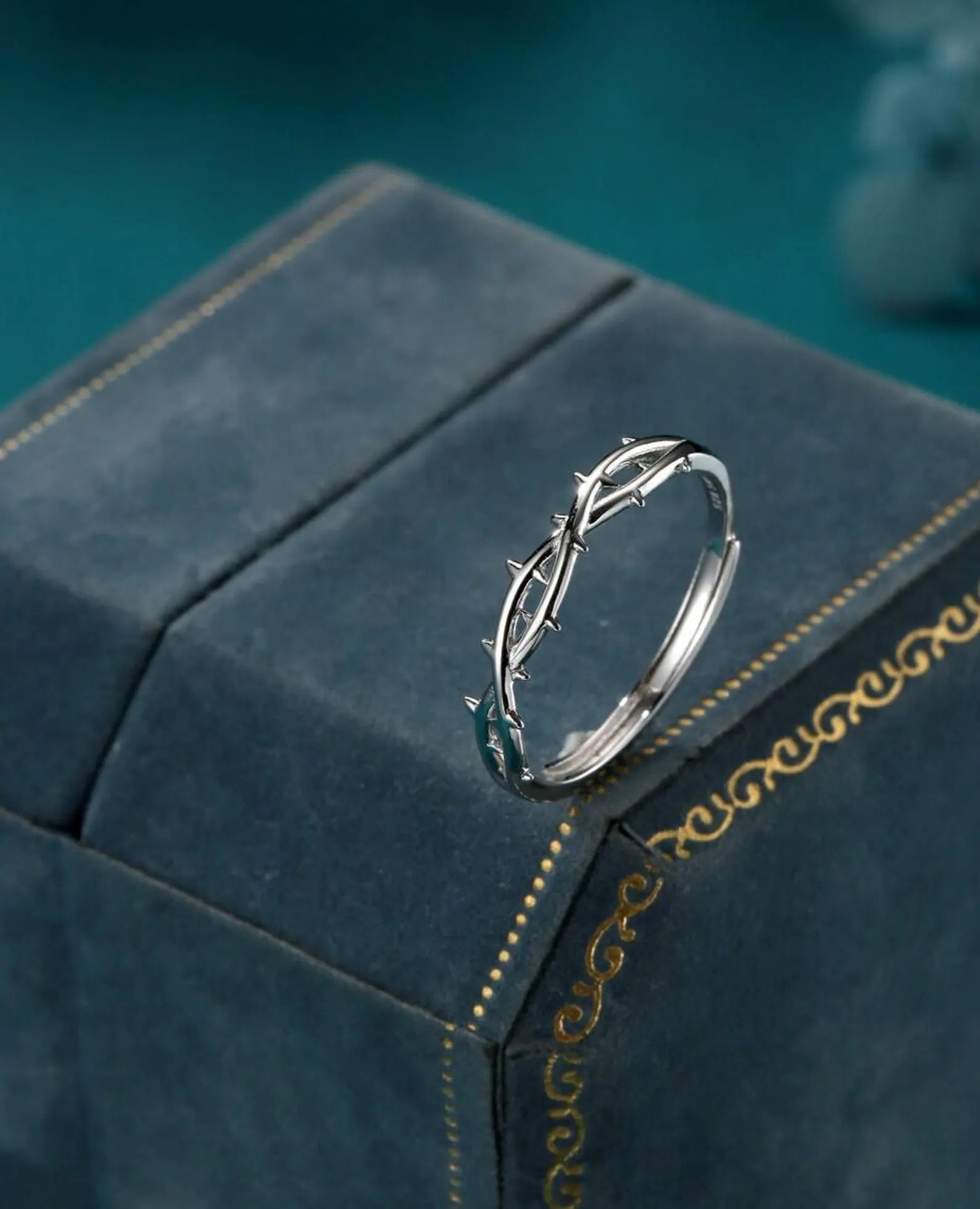 Thorn Open Ring 925 Silver Ring | Adjustable Band | Gift For Her