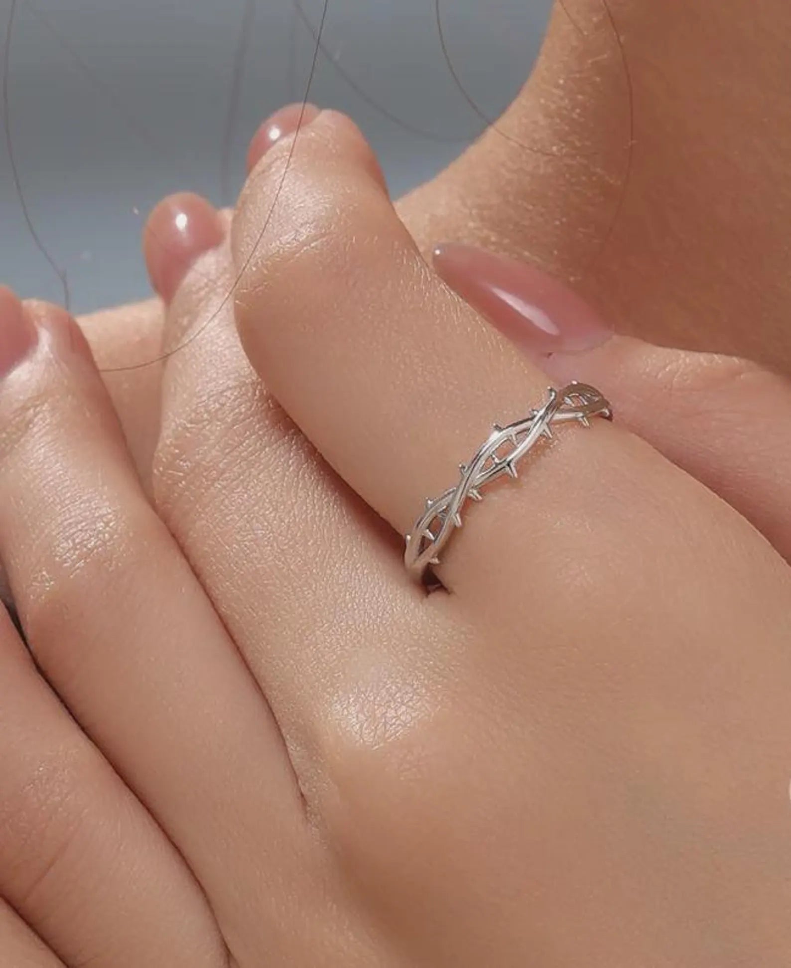 Thorn Open Ring 925 Silver Ring | Adjustable Band | Gift For Her