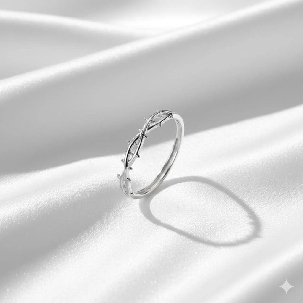 Thorn Open Ring 925 Silver Ring | Adjustable Band | Gift For Her