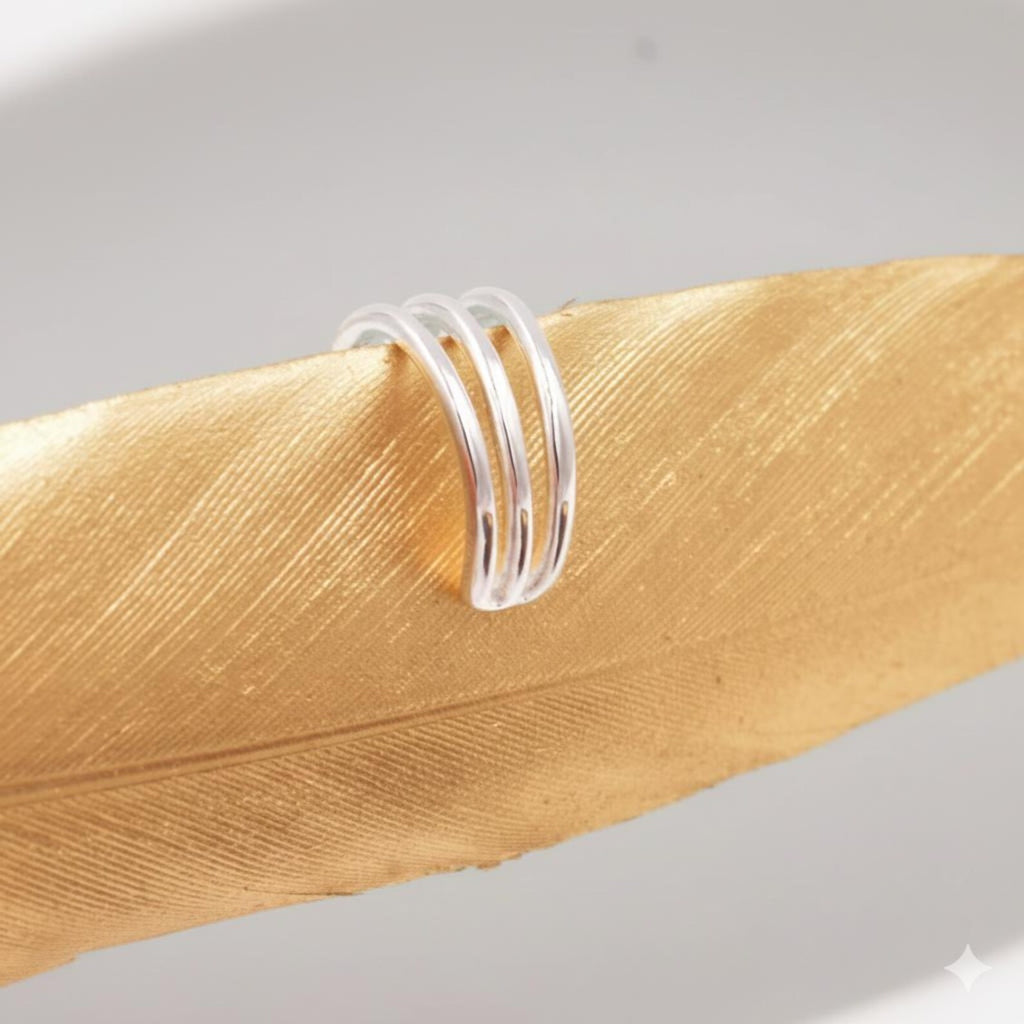 925 Sterling Silver Triple Bar Ear Cuff | Everyday Ear Cuff