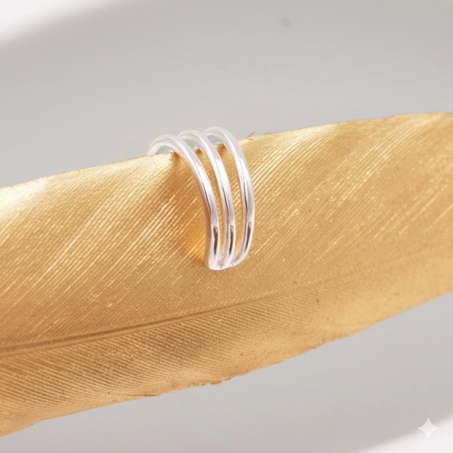 925 Sterling Silver Triple Bar Ear Cuff | Everyday Ear Cuff