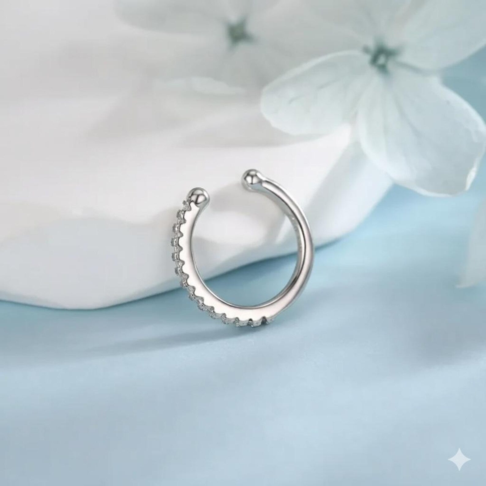 925 Sterling Silver Cubic Zirconia Ear Cuff | Statement Ear Cuff | Wrap Style