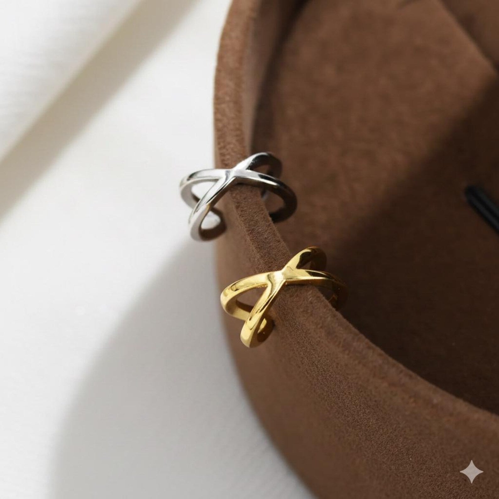 925 Silver Chunky Cross Ear Cuff | Statement Wrap Earrings