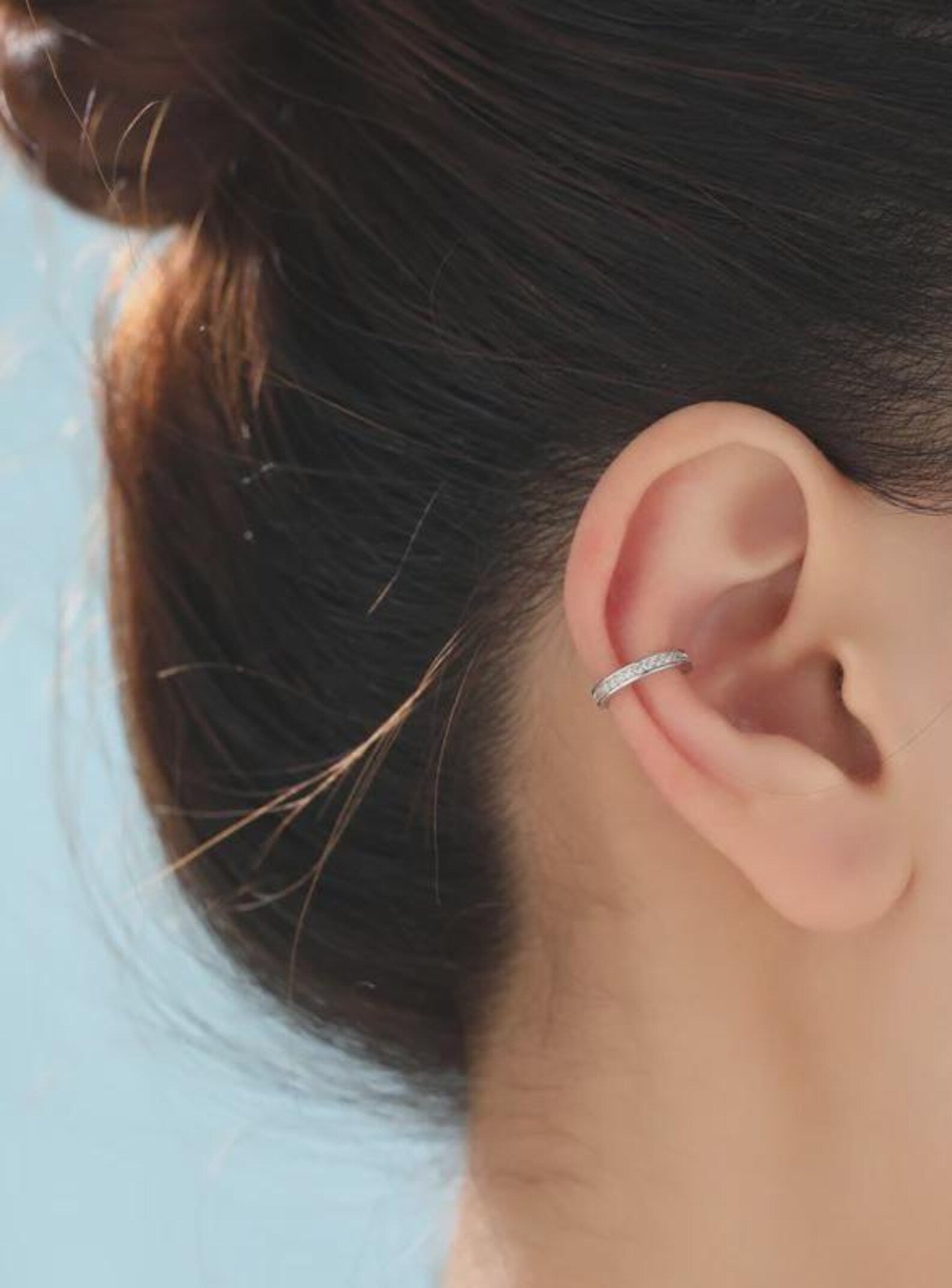 925 Silver Cubic Zirconia Ear Cuff | Statement Ear Cuff