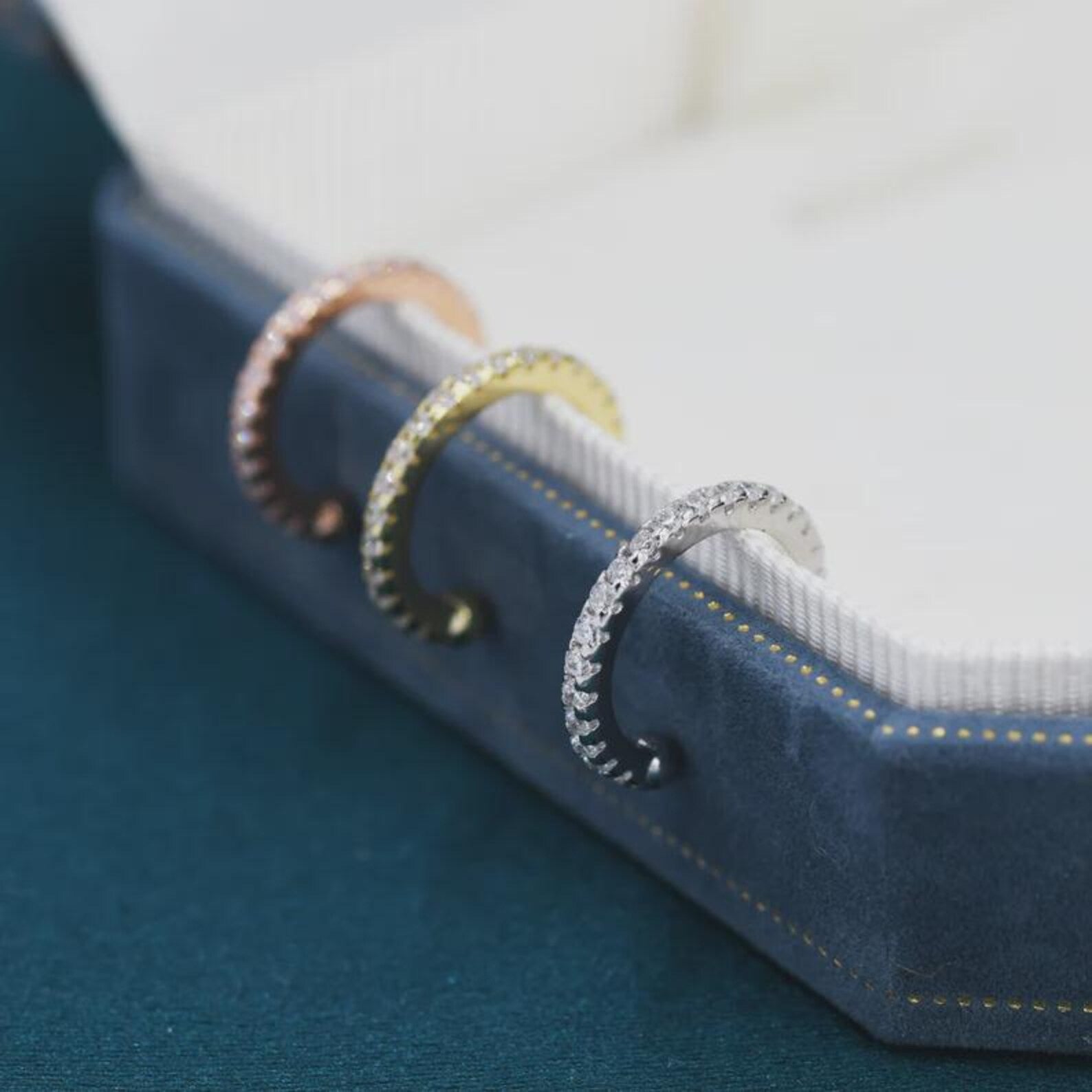 925 Sterling Silver CZ Crystal Ear Cuff | Adjustable Ear Cuff