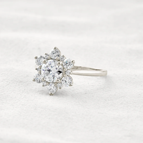 1 CT Round Cut Moissanite Engagement Ring D-Color Lab-Grown Diamond Ring Gift for Her