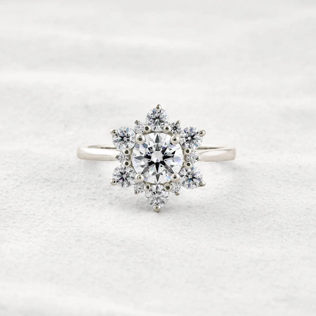 1 CT Round Cut Moissanite Engagement Ring D-Color Lab-Grown Diamond Ring Gift for Her