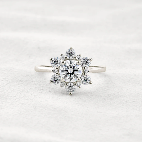 1 CT Round Cut Moissanite Engagement Ring D-Color Lab-Grown Diamond Ring Gift for Her