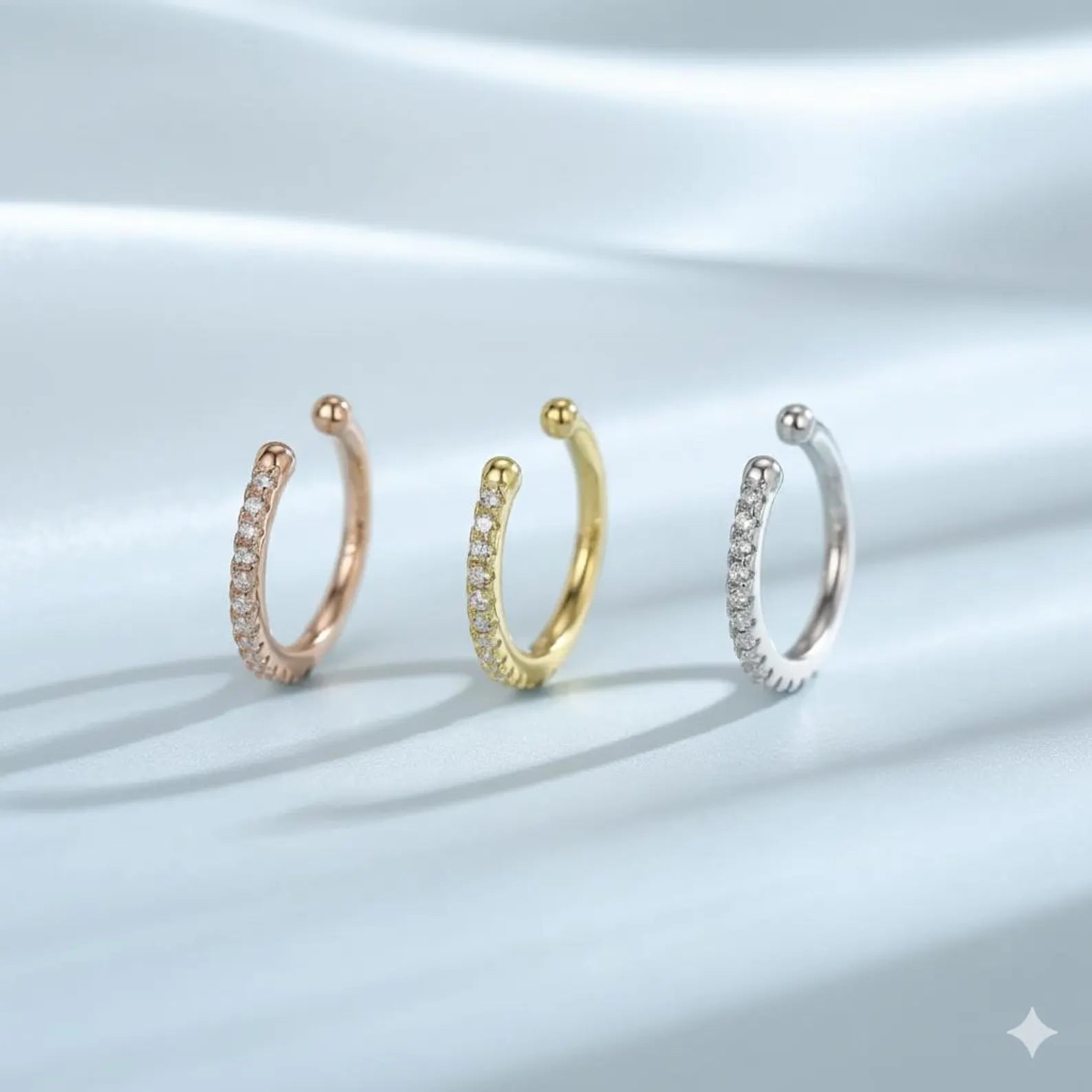 925 Silver Cubic Zirconia Ear Cuff | Diamond CZ Ear Cuff Bali Ear Cuff