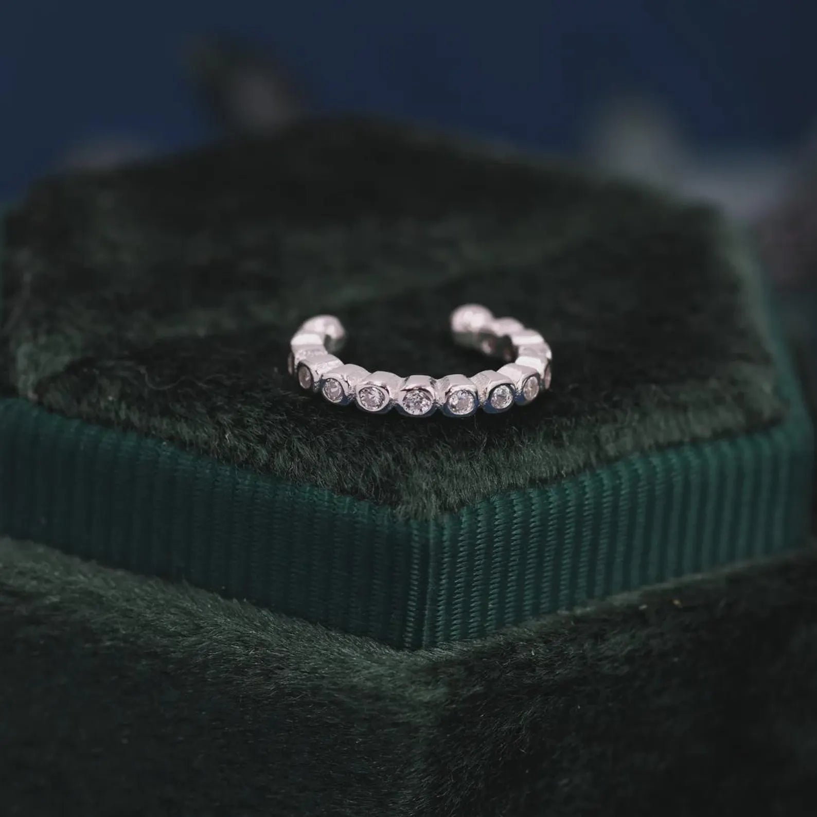 925 Silver Cubic Zirconia Ear Cuff | Minimalist Sparkling Jewelry