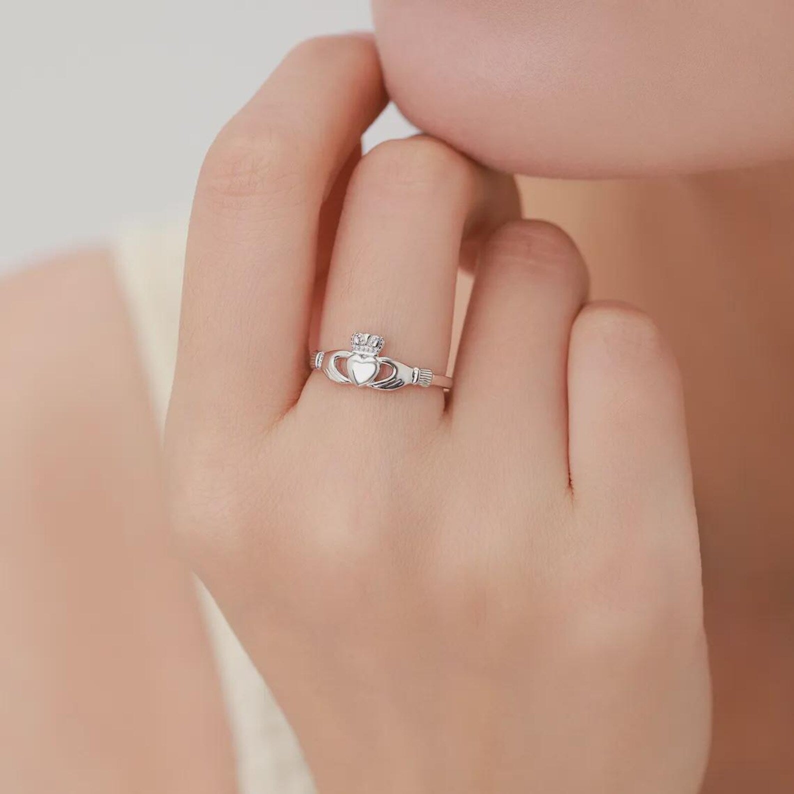 925 Silver Claddagh Ring | Delicate Irish Celtic Ring