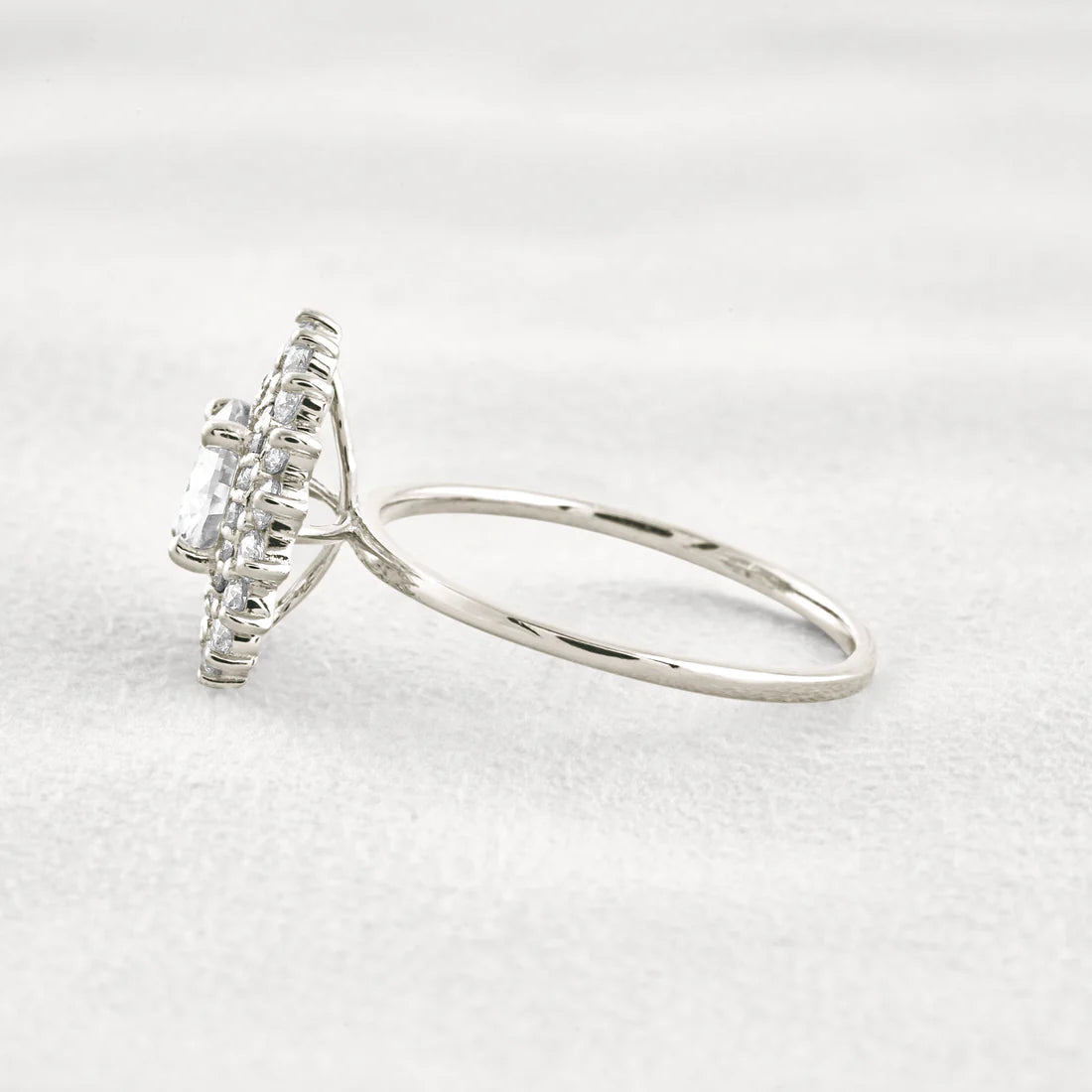 1CT Round Cut Double Halo Moissanite Diamond Engagement Ring in Sterling Silver