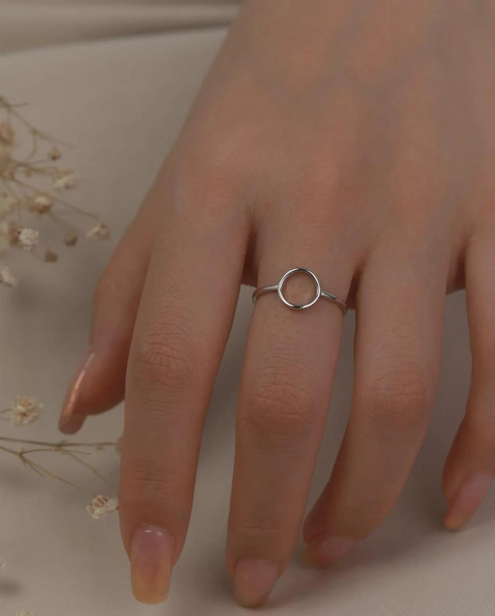 925 Sterling Silver Open Circle Ring Everyday Wear