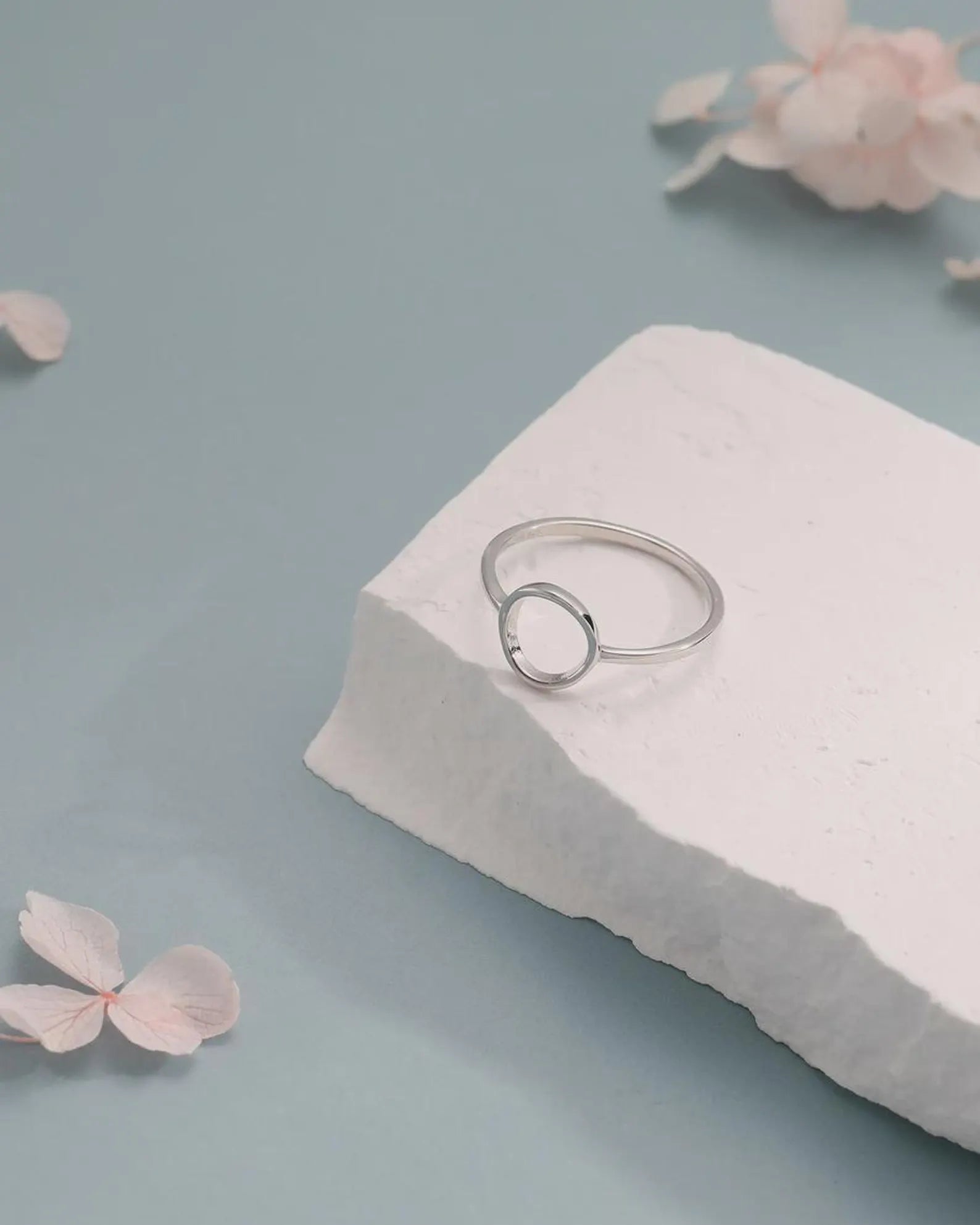 925 Sterling Silver Open Circle Ring Everyday Wear