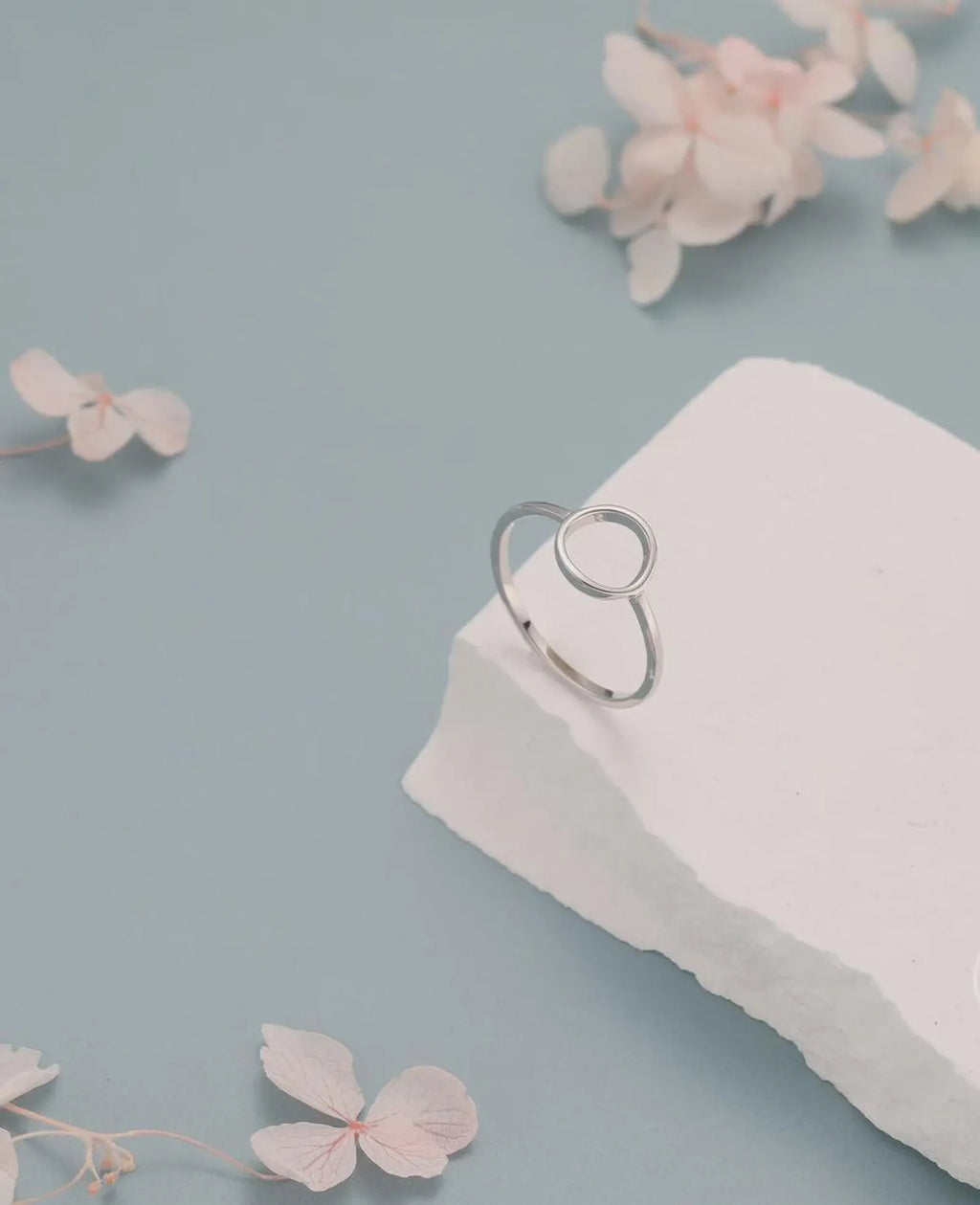 925 Sterling Silver Open Circle Ring Everyday Wear