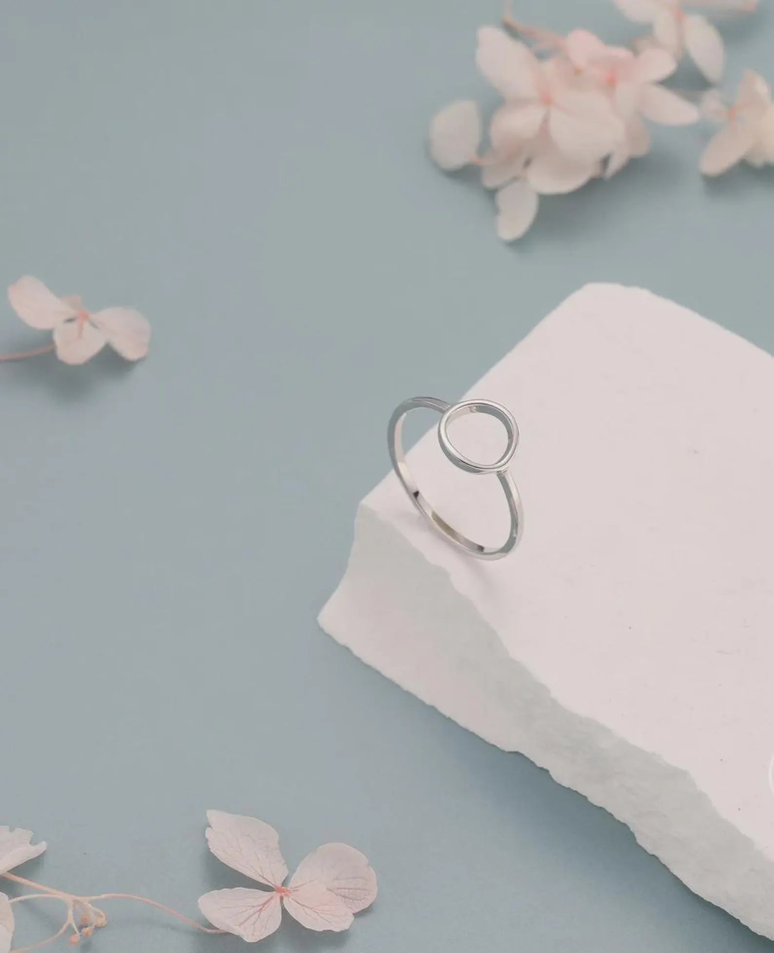 925 Sterling Silver Open Circle Ring Everyday Wear