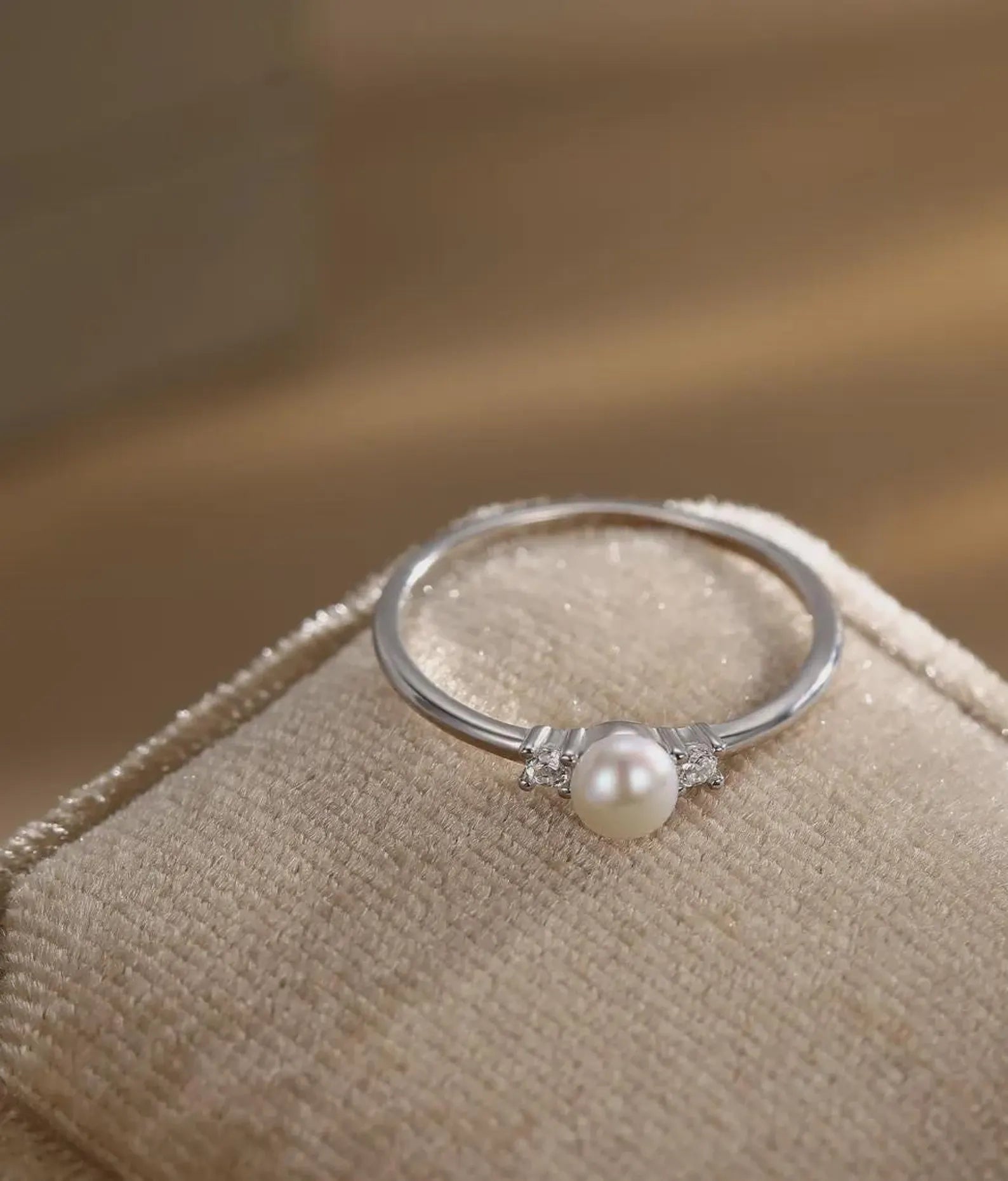 925 Sterling Silver Pearl and CZ Ring | Gift For Her