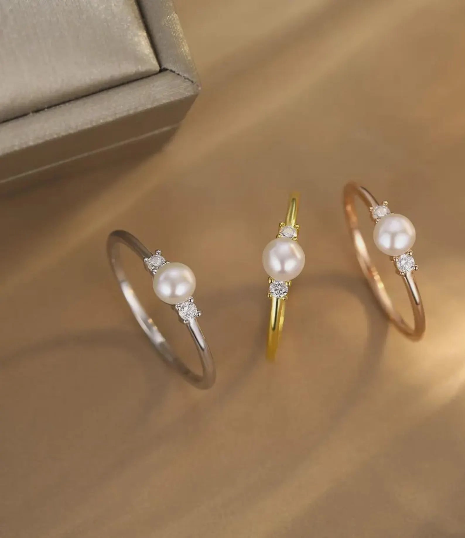 925 Sterling Silver Pearl and CZ Ring | Gift For Her