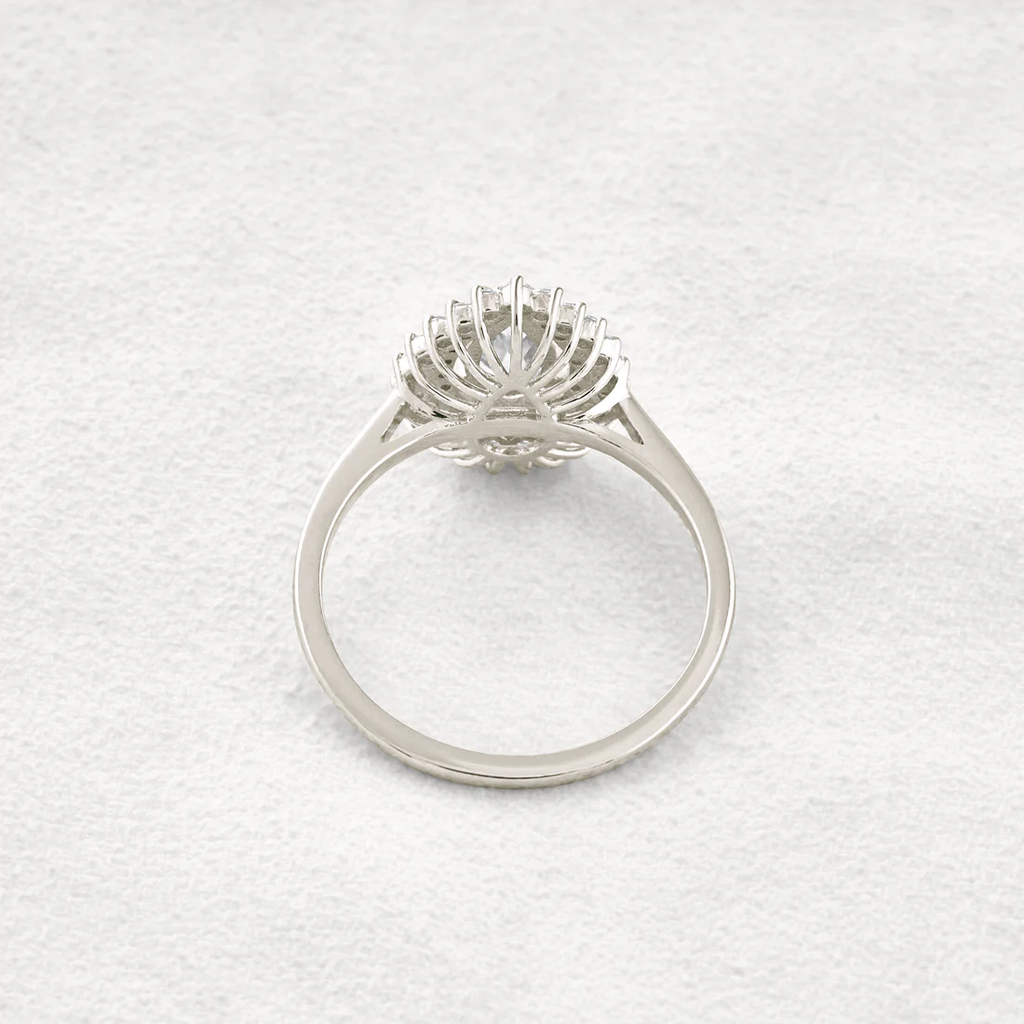 0.94 CT Double Halo Pear Moissanite Ring Sparkling Bridal Engagement Ring