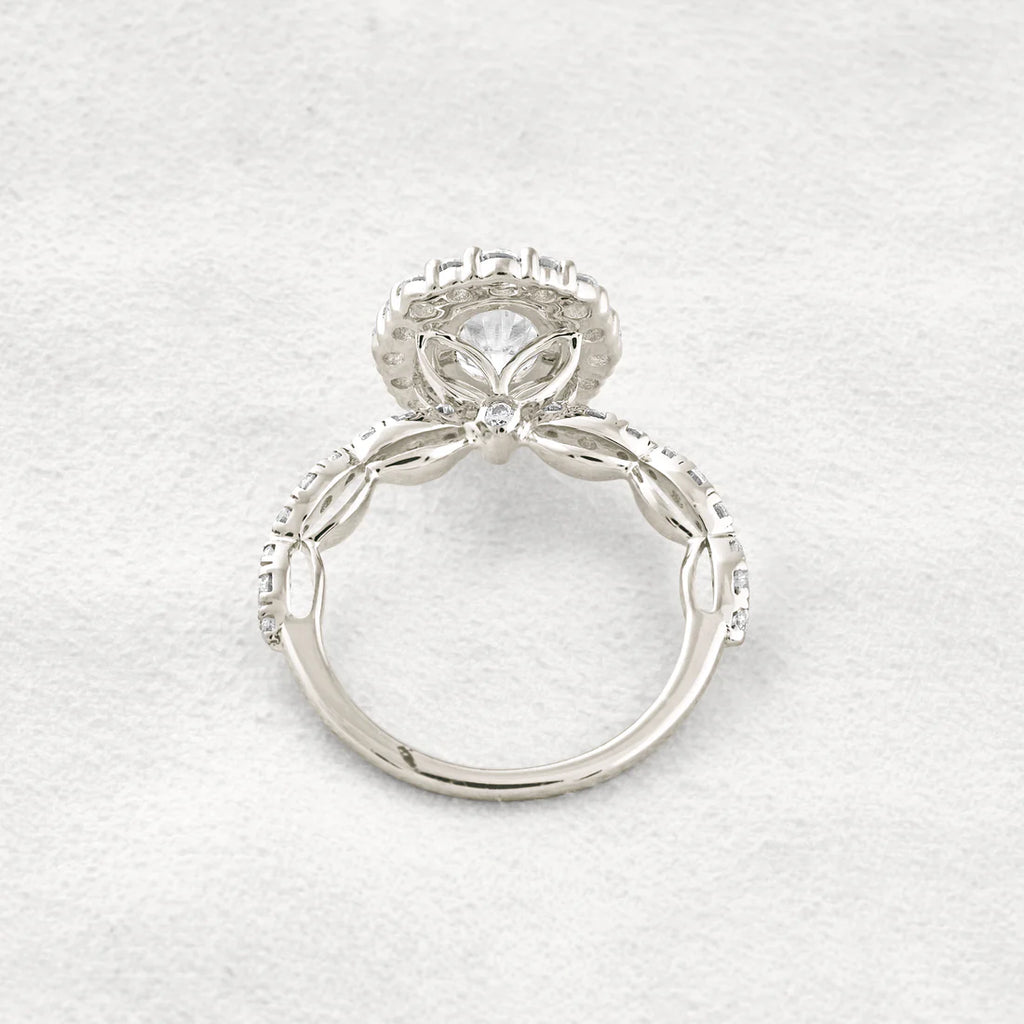 1.33 CT Oval Shaped Moissanite Halo Ring with Sparkling Pave Setting Perfect Engagement or Promise Ring