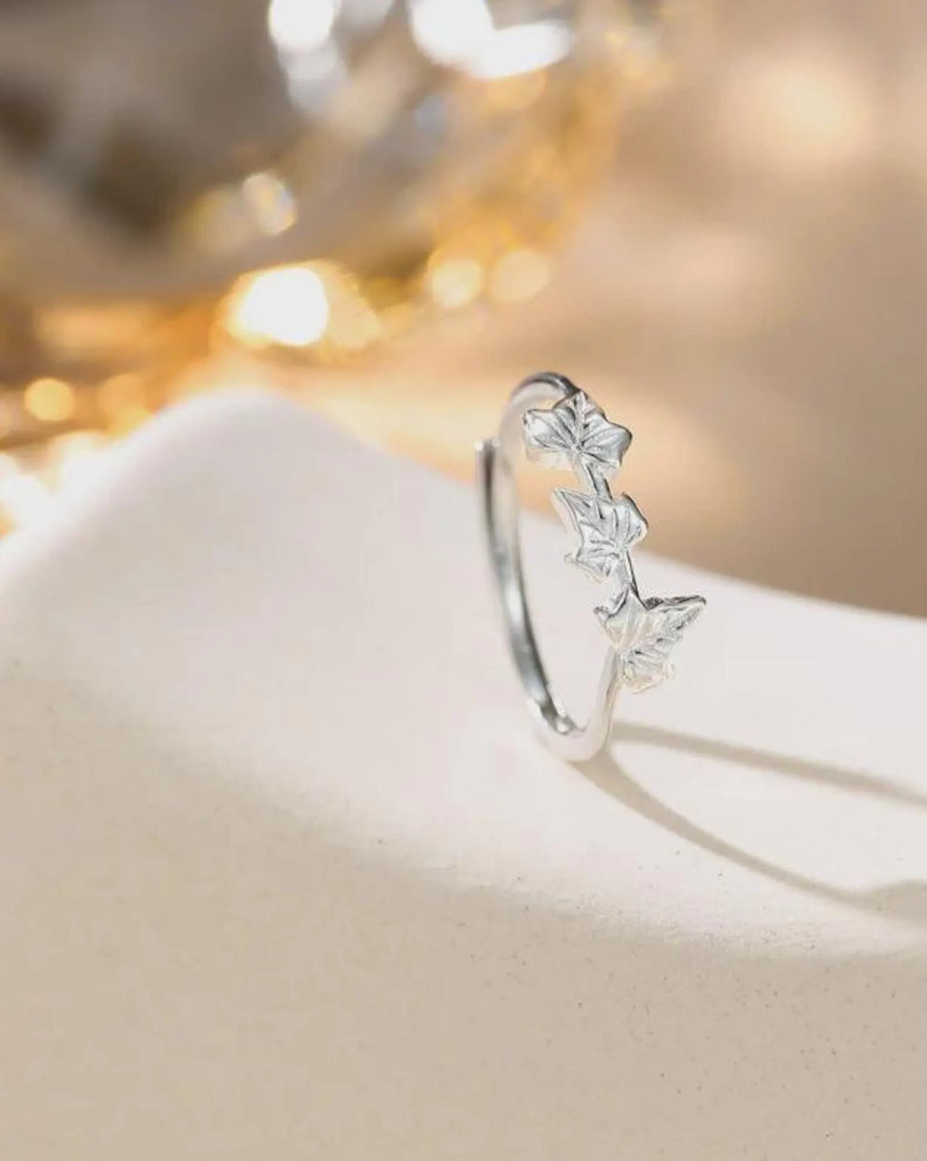 925 Sterling Silver Leaf Motif Ring | Stackable Ring