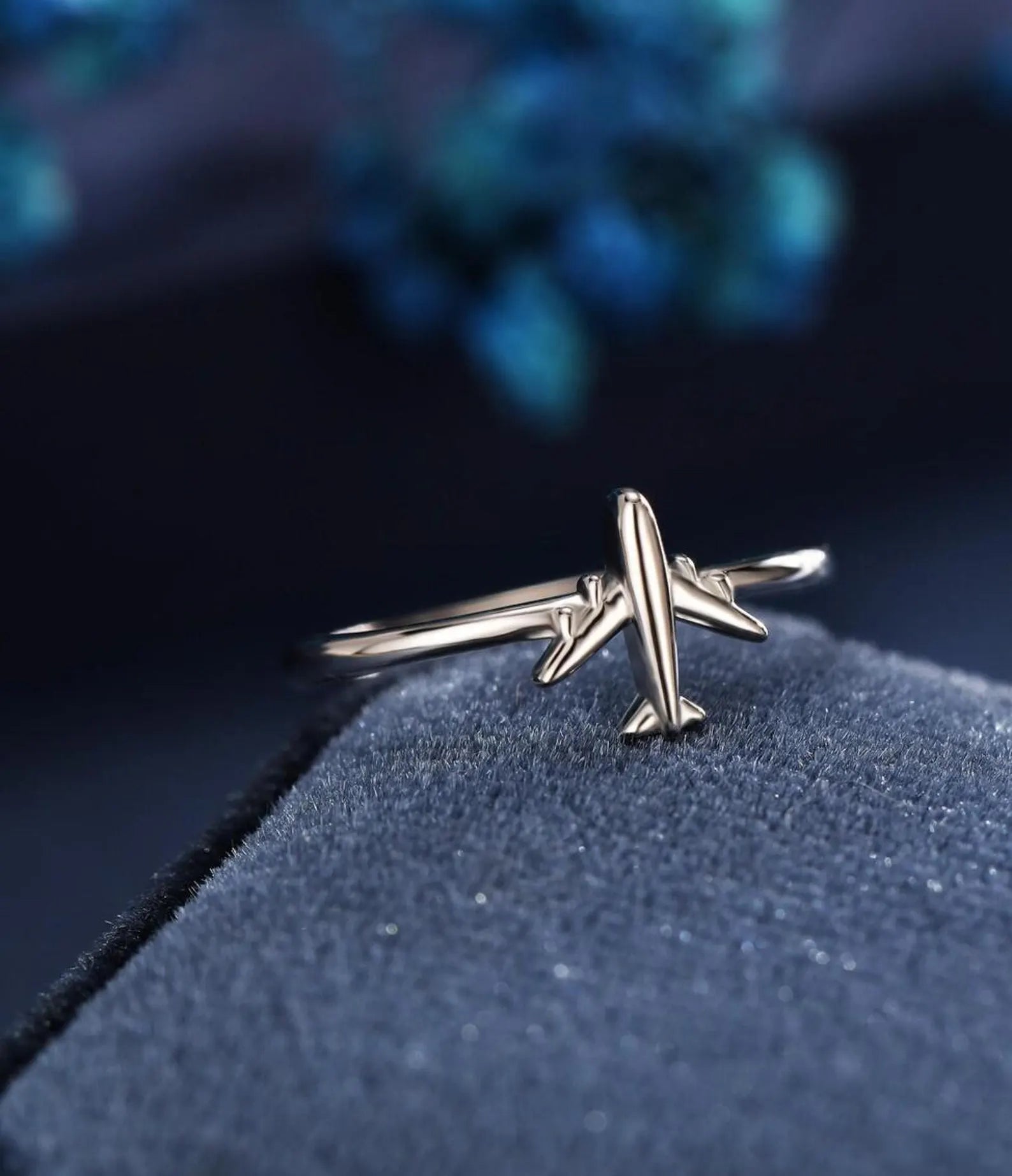 Tiny Plane Ring in 925 Sterling Silver | Adjustable