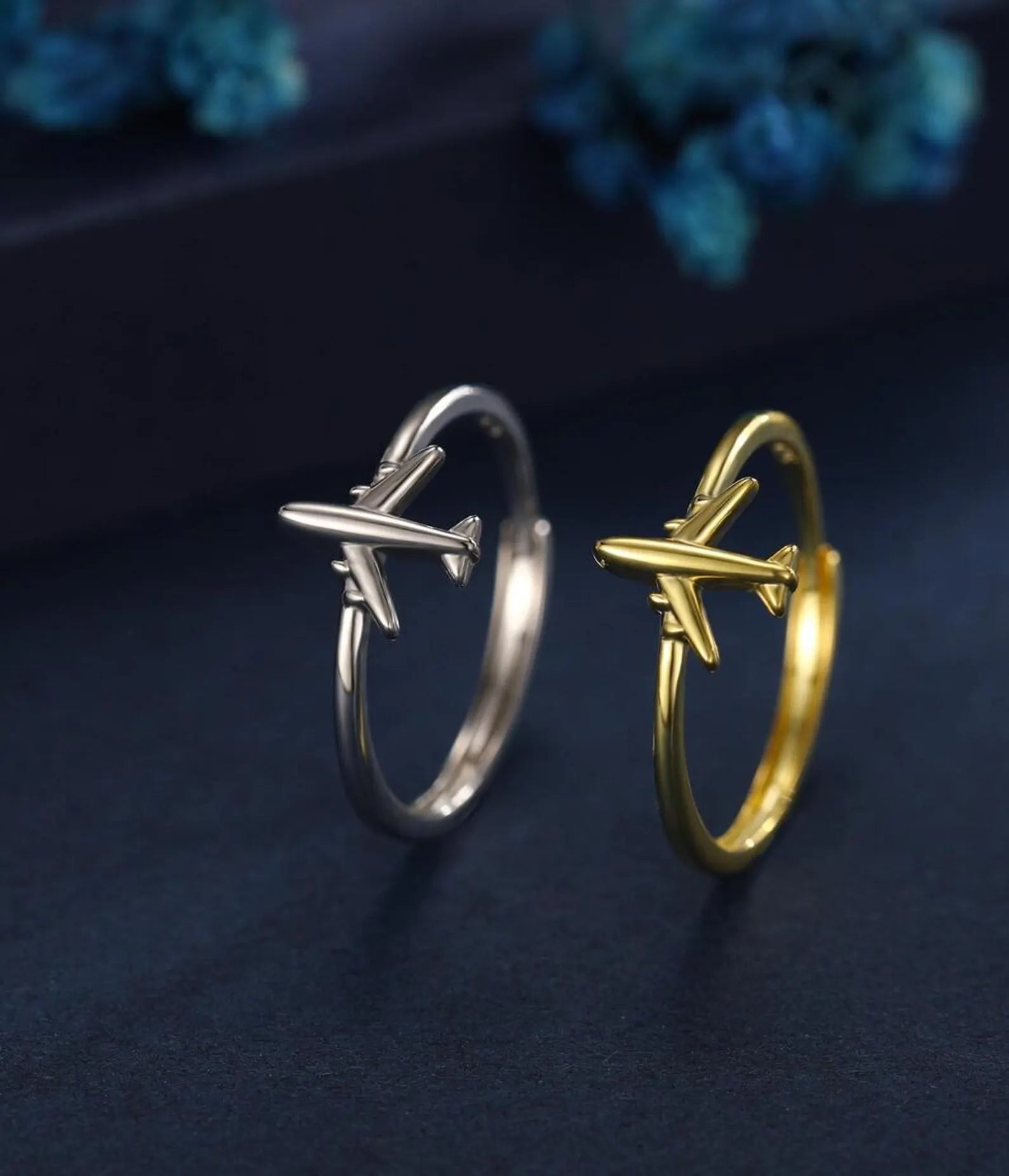 Tiny Plane Ring in 925 Sterling Silver | Adjustable