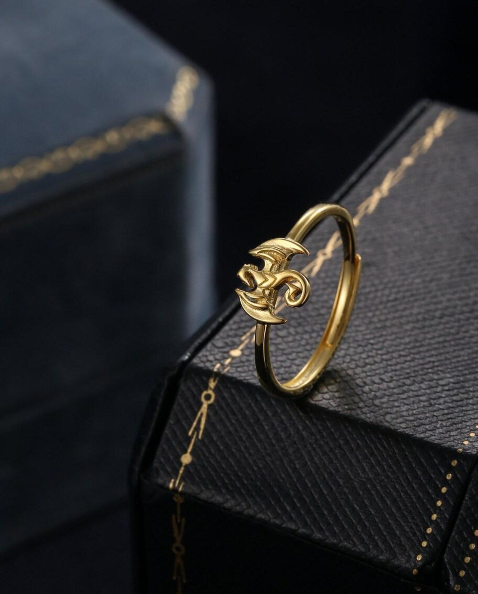 925 Sterling Silver Tiny Dragon Ring | Adjustable