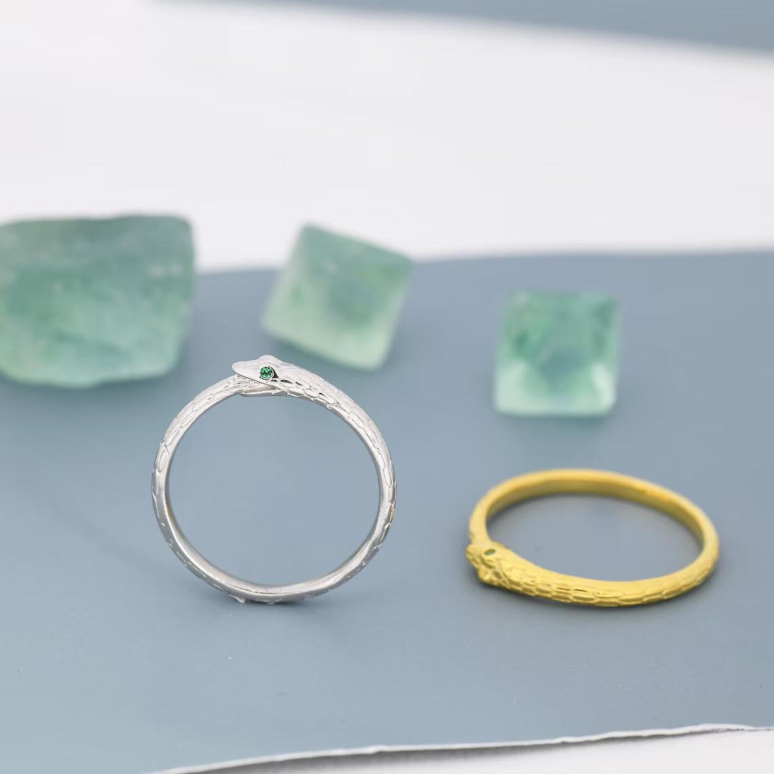 925 Sterling Silver Ouroboros Ring | Snake Eternity Ring for Women