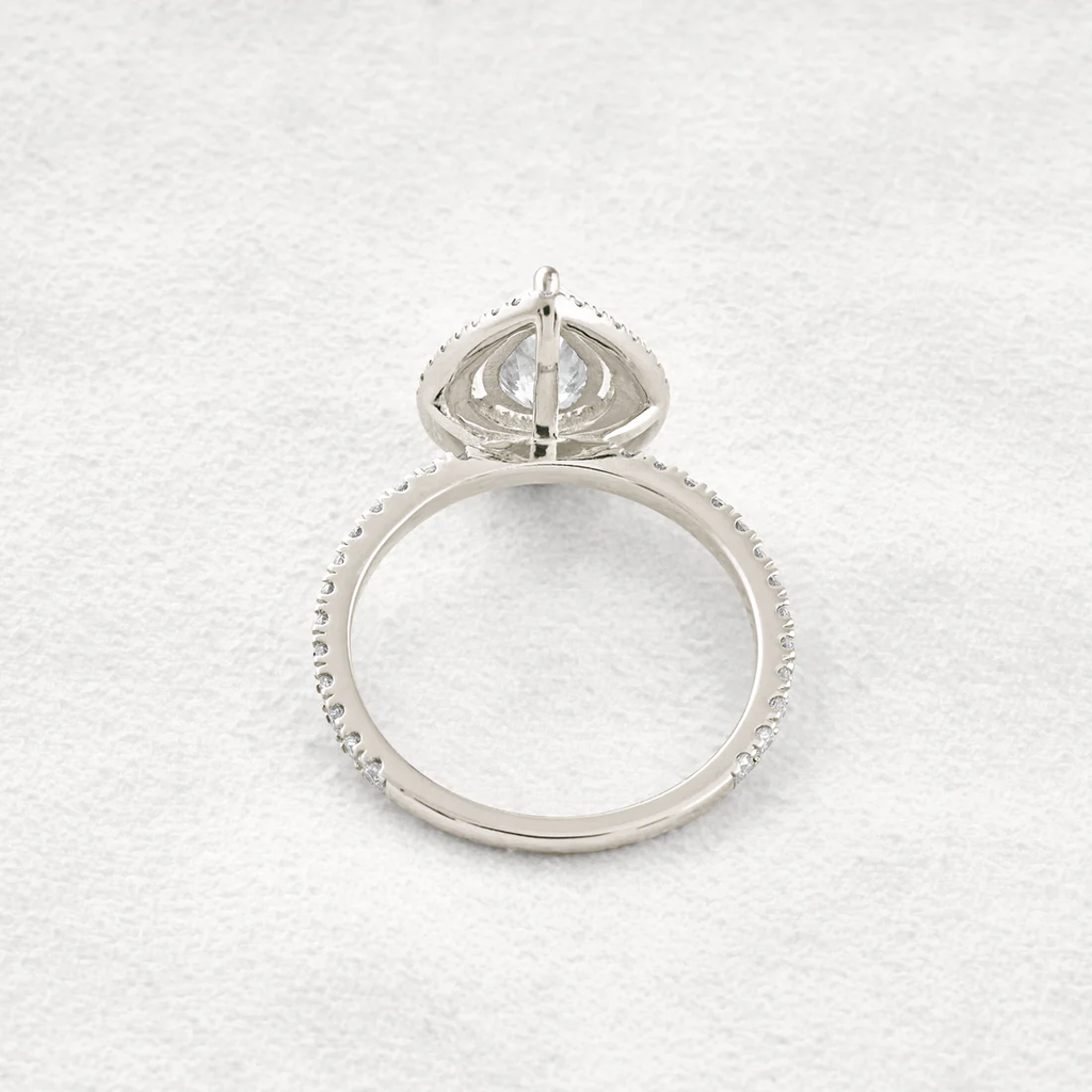 1.33 CT Pear Double Halo Moissanite Ring Sterling Silver  Anniversary & Promise Ring