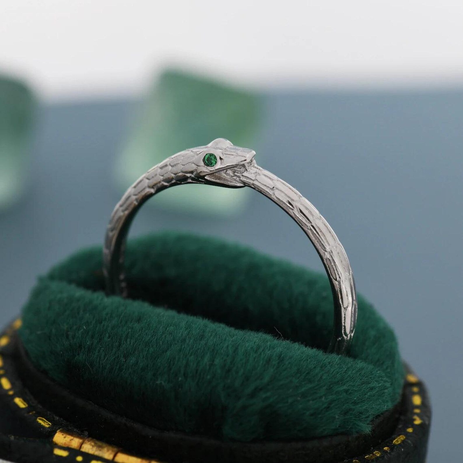 925 Sterling Silver Ouroboros Ring | Snake Eternity Ring for Women