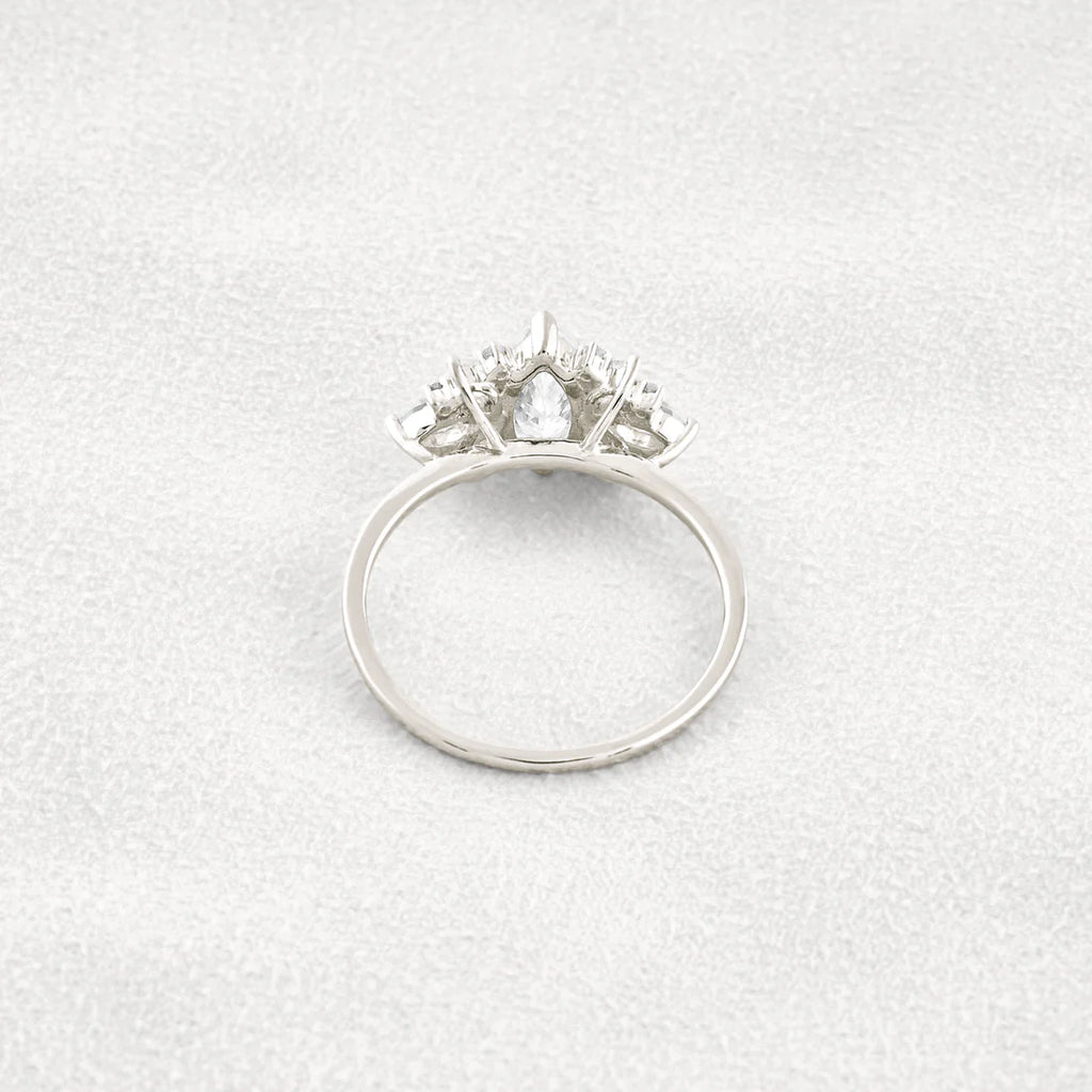 1 Carat Marquise Moissanite Cluster Ring Classic Bridal Jewelry Promise Band