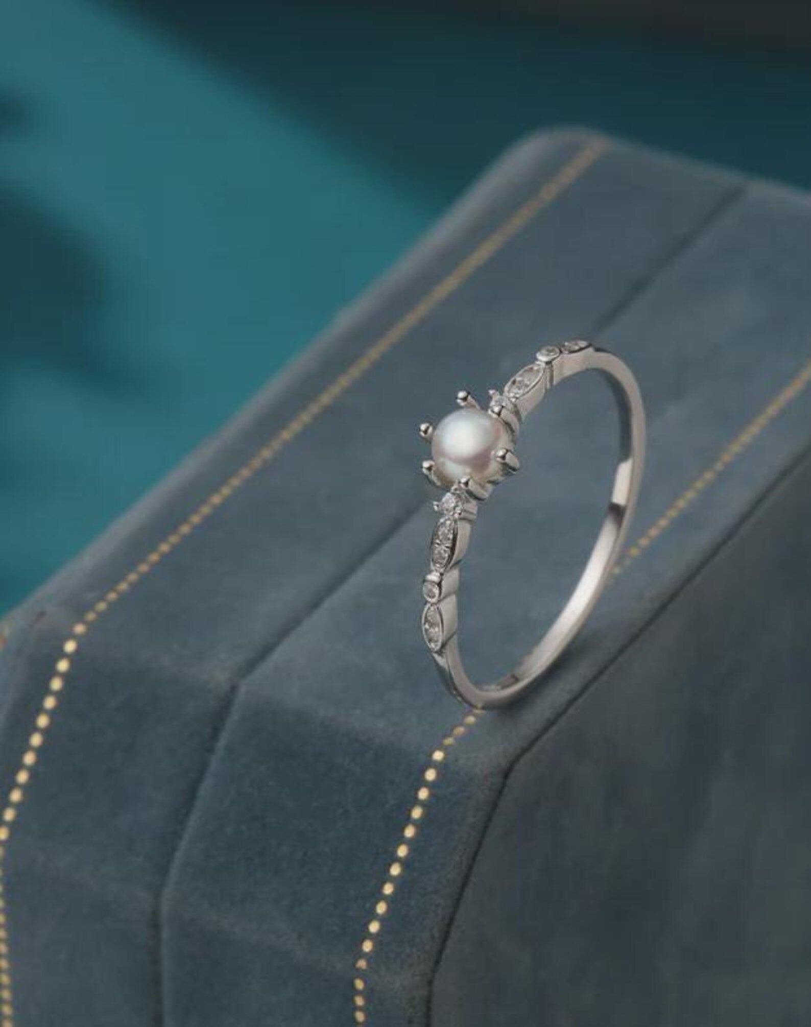 925 Sterling Silver Emerald Green CZ Marquise & Baguette Open Ring