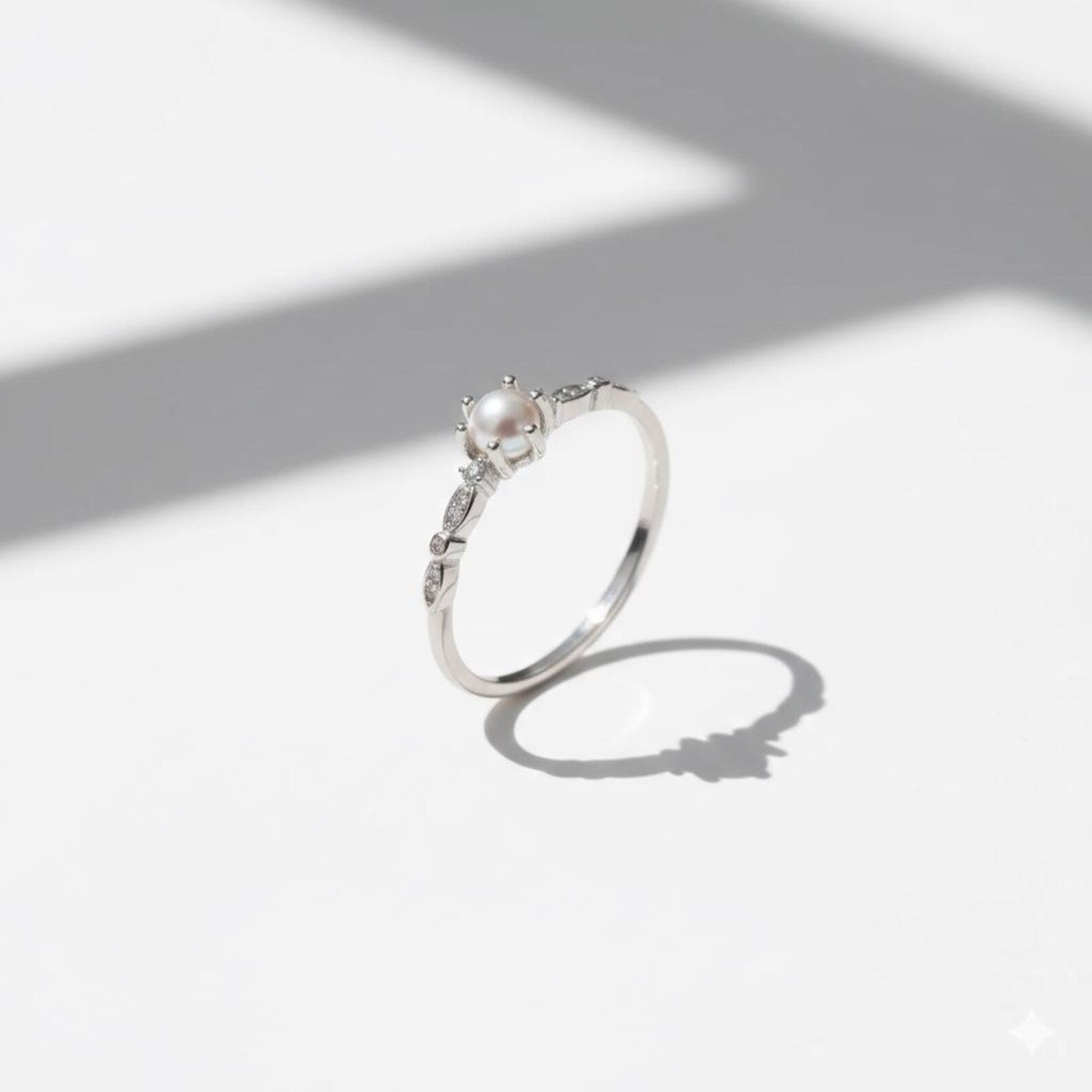 925 Sterling Silver Emerald Green CZ Marquise & Baguette Open Ring