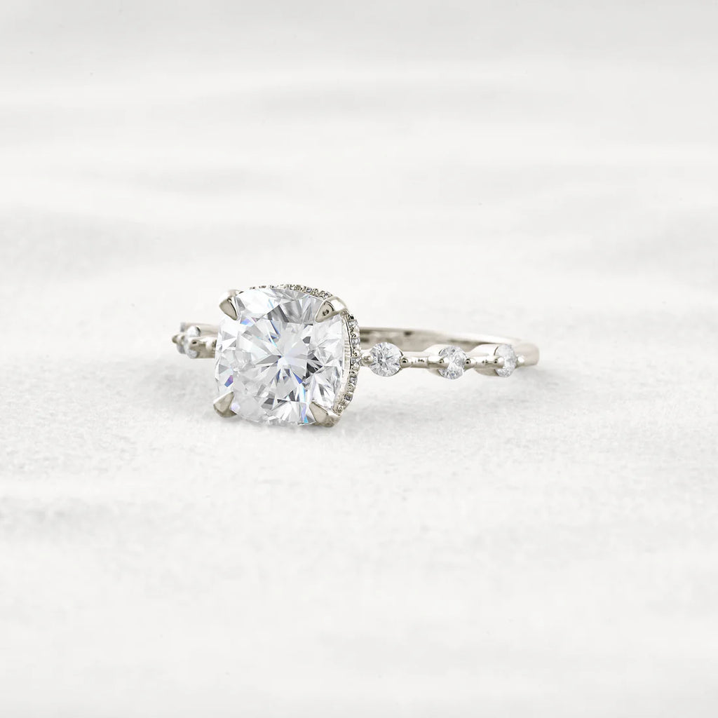 2.15 CT Cushion Moissanite Solitaire Engagement Ring, High Quality Ring Sterling Silver