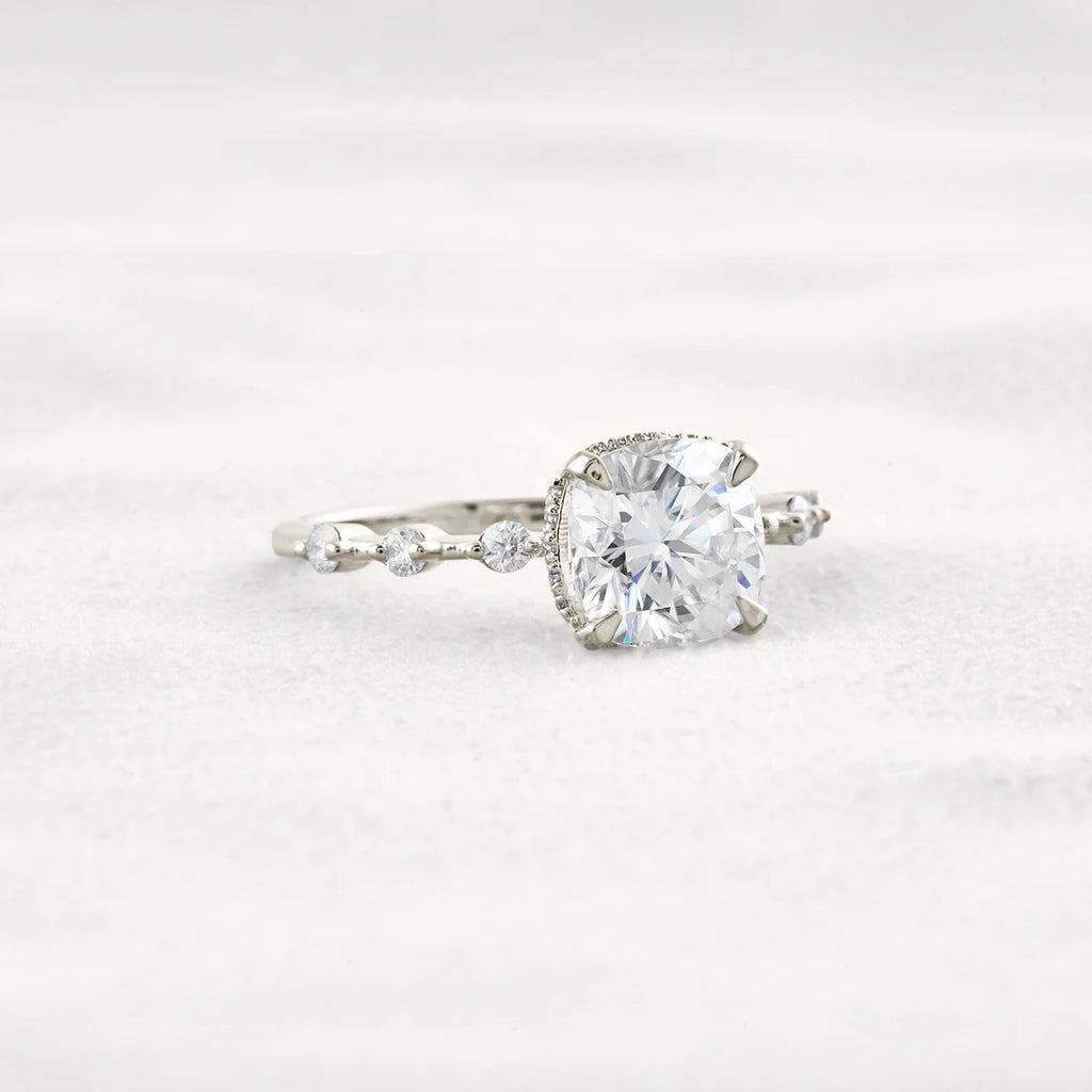 2.15 CT Cushion Moissanite Solitaire Engagement Ring, High Quality Ring Sterling Silver