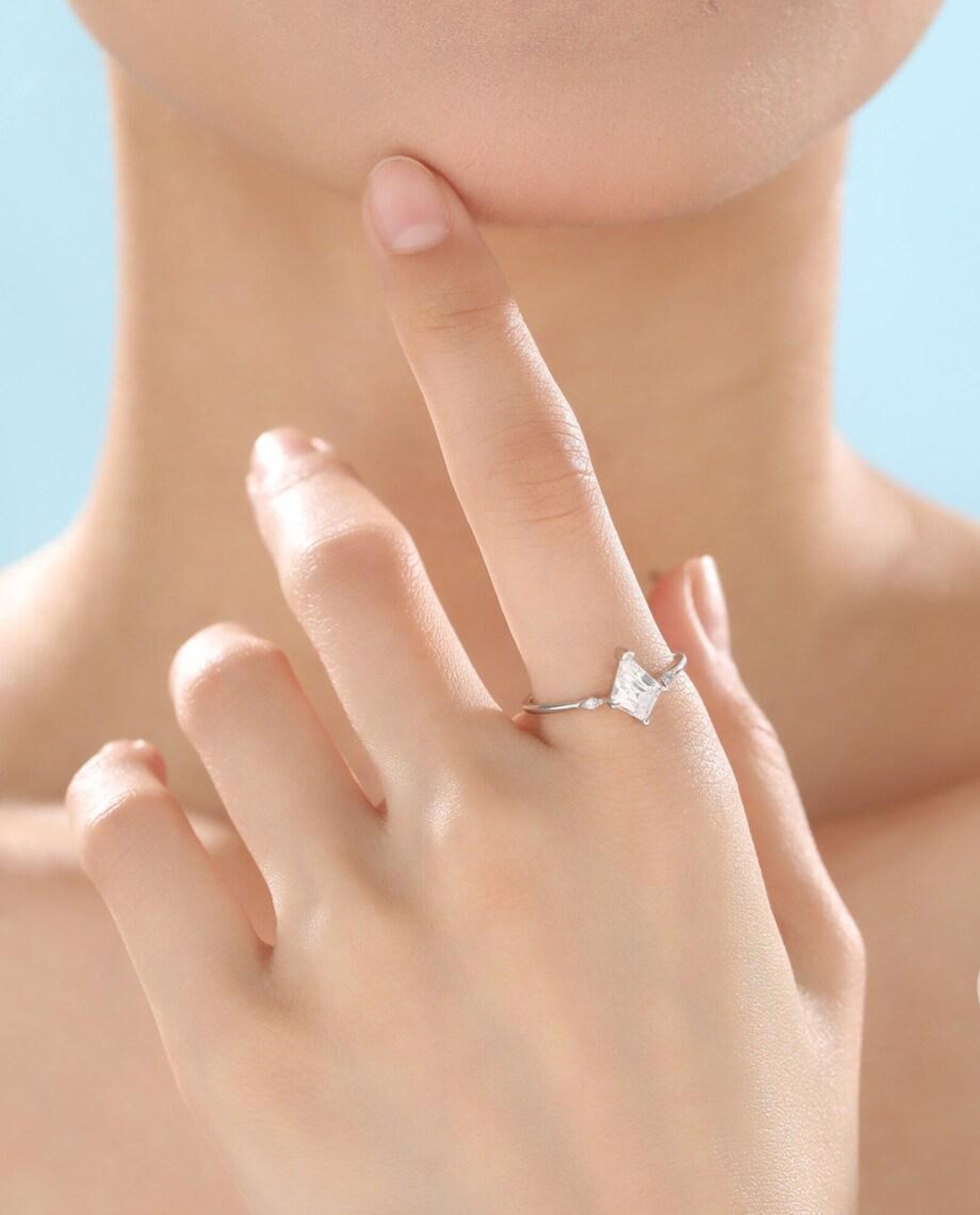 925 Sterling Silver Rhombus CZ Ring | Engagement Ring | Stackable Ring