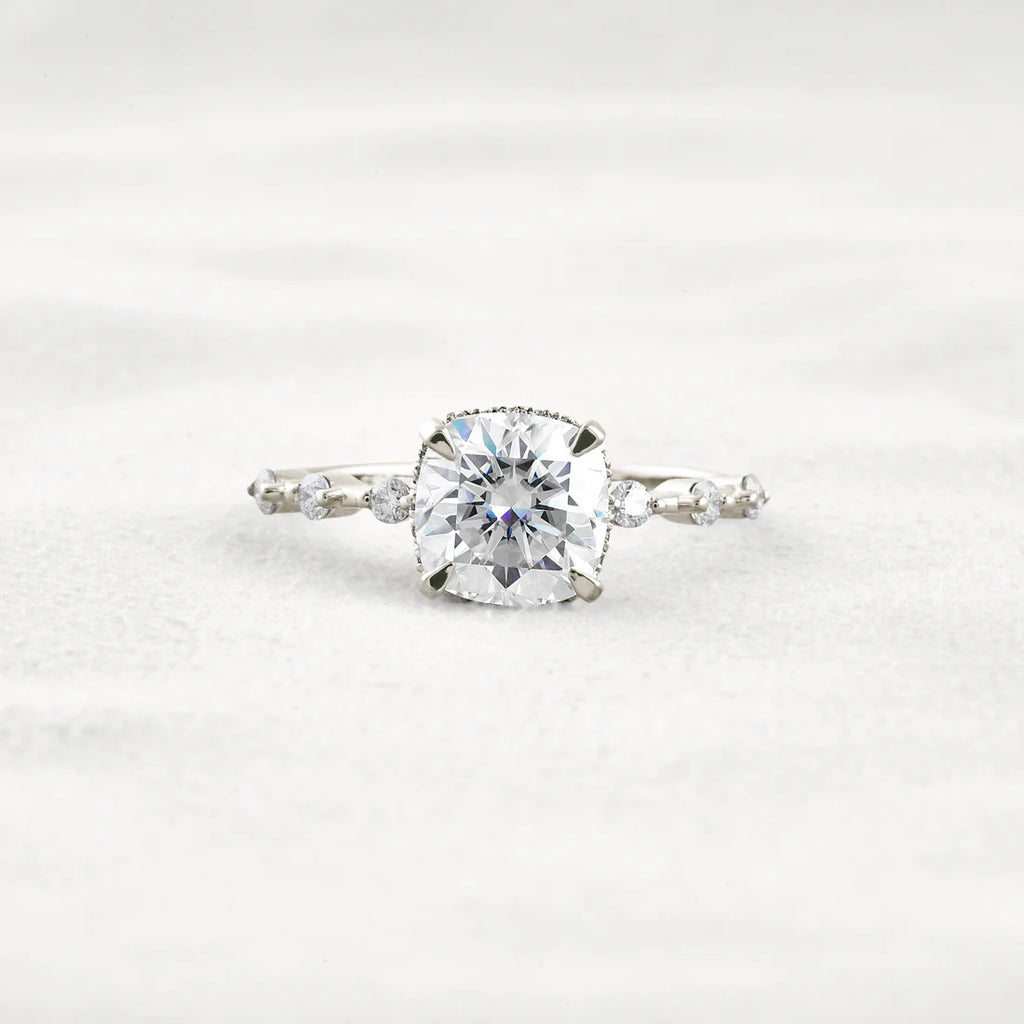 2.15 CT Cushion Moissanite Solitaire Engagement Ring, High Quality Ring Sterling Silver