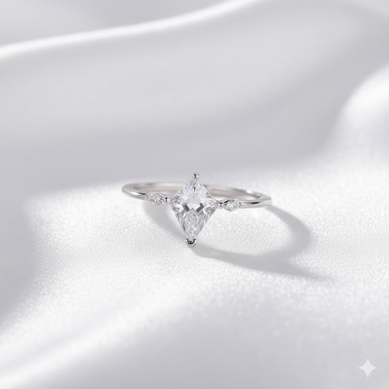 925 Sterling Silver Rhombus CZ Ring | Engagement Ring | Stackable Ring